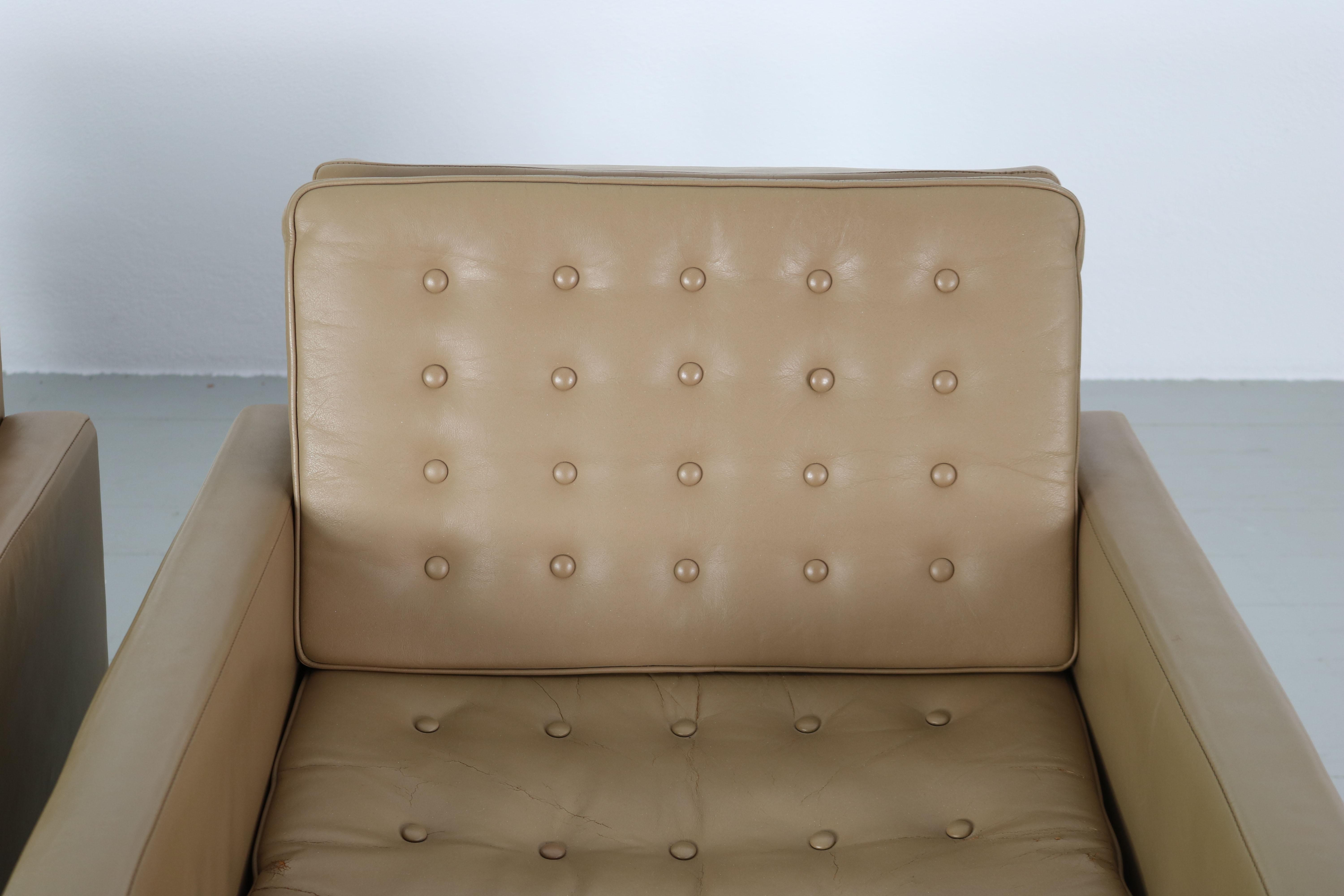 Rare ensemble de canapés en cuir chromé Roland Rainer, Wilkhahn, Allemagne, années 1950 en vente 8