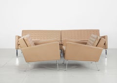 Raro divano in pelle cromata Roland Rainer, Wilkhahn, Germania, anni '50