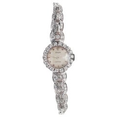 Rolex 18 Karat Brilliant Round and Baguette Diamond Set Bracelet Watch