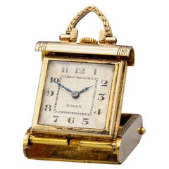 Rare Rolex 9k Gold Travel Clock c. 1940s