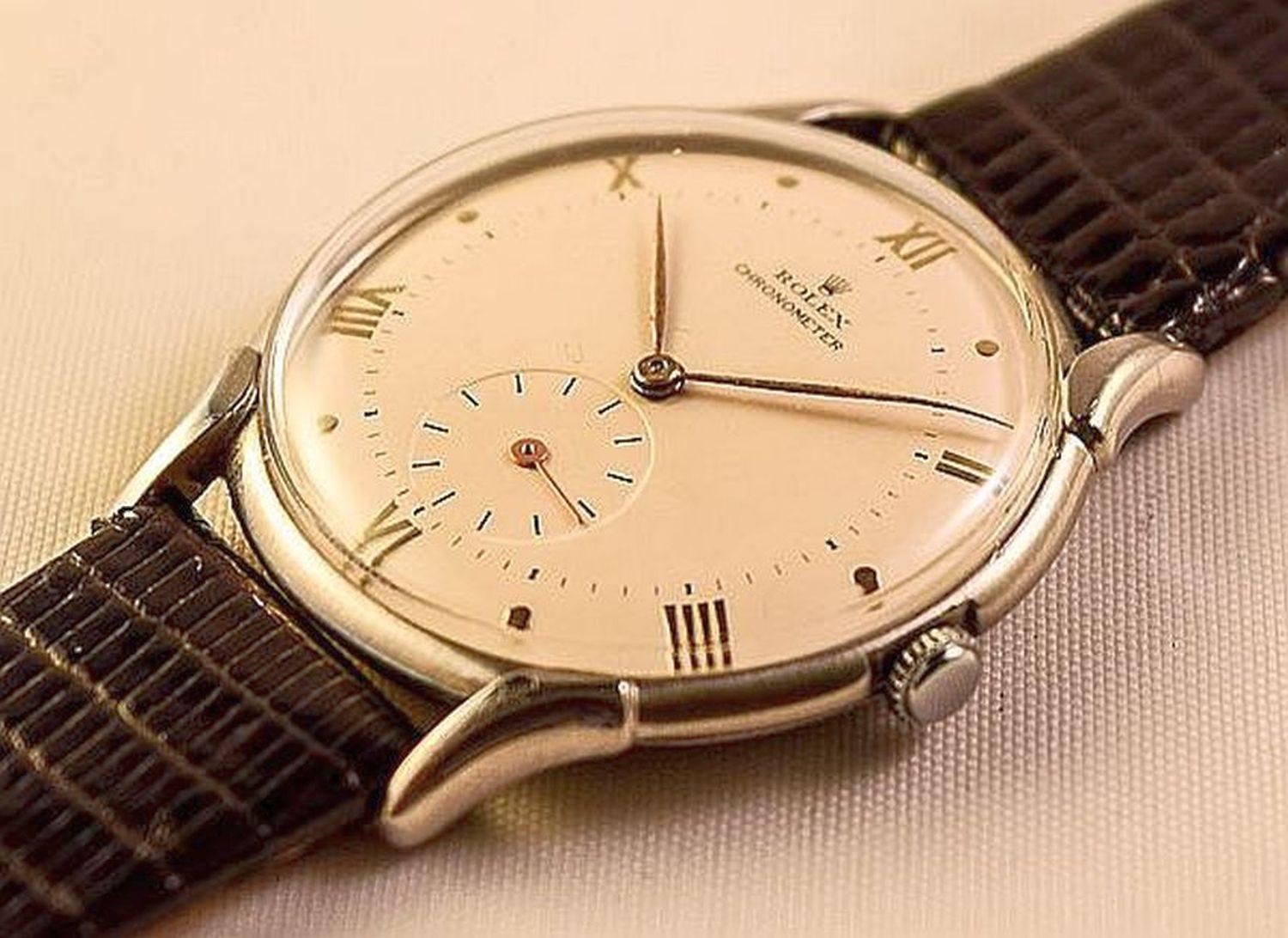 Rare boîtier chronomètre Rolex en acier avec attrayants sacs à main inhabituels Réf. 4498 Bon état - En vente à London, GB