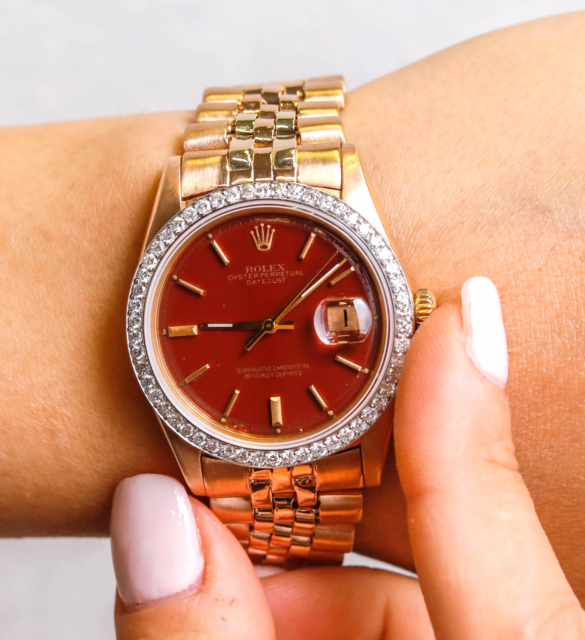rolex burgundy dial