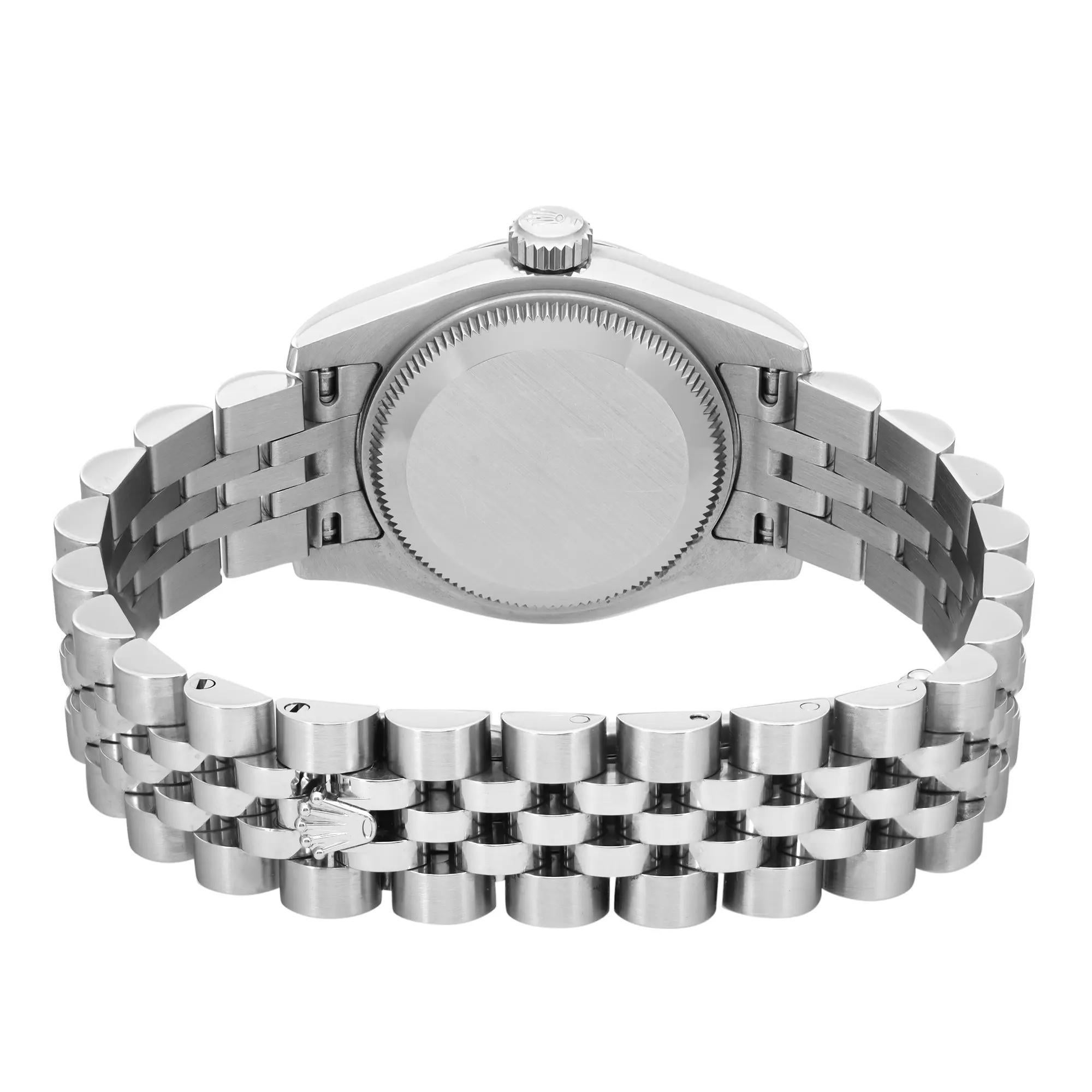 Rolex Montre Datejust 26 mm, or blanc 18 carats, acier et cadran rose, pour femmes 179174 en vente 3