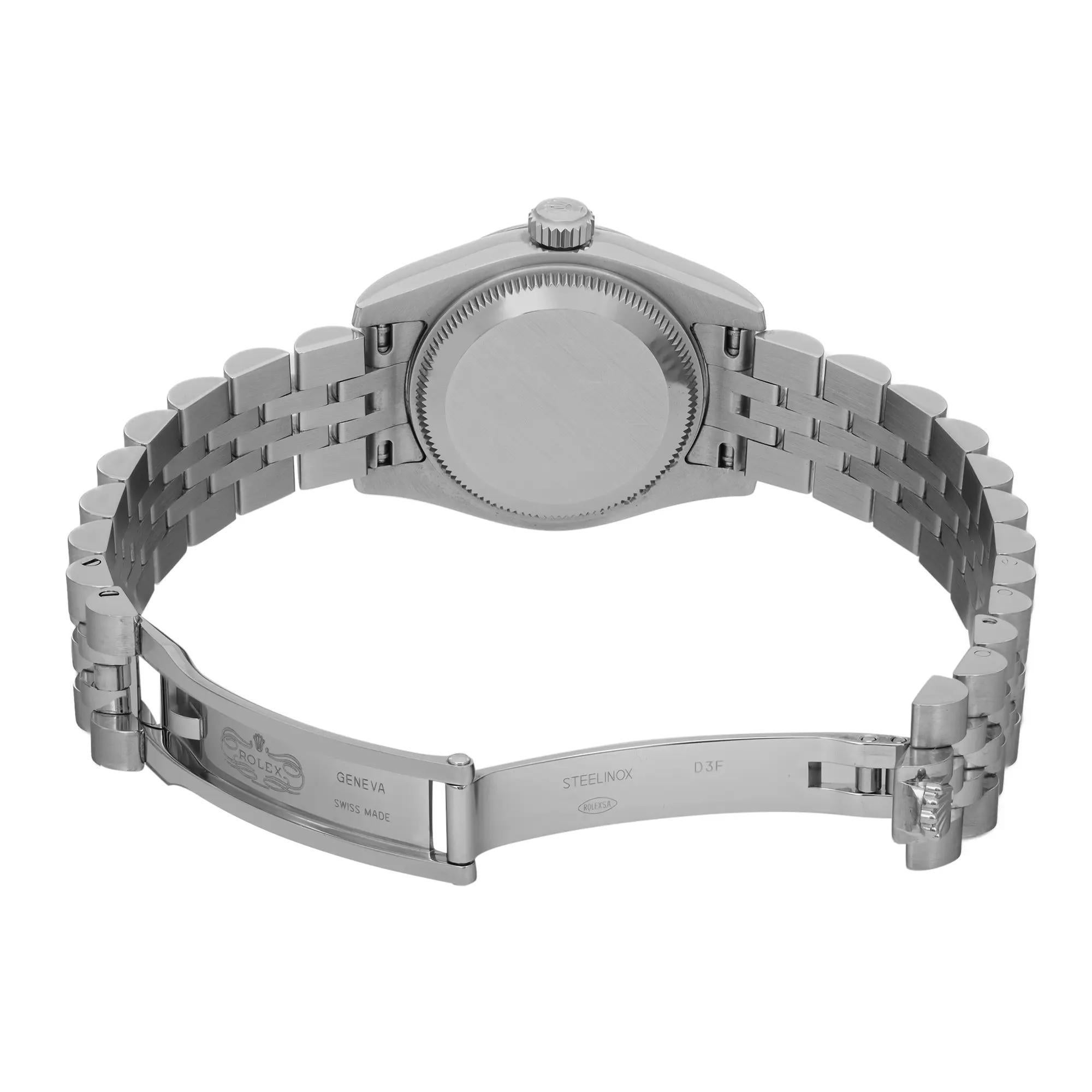 Rolex Montre Datejust 26 mm, or blanc 18 carats, acier et cadran rose, pour femmes 179174 en vente 4