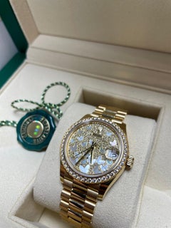 RARE Rolex Datejust 31 Yellow Gold President Diamond Butterfly Dial