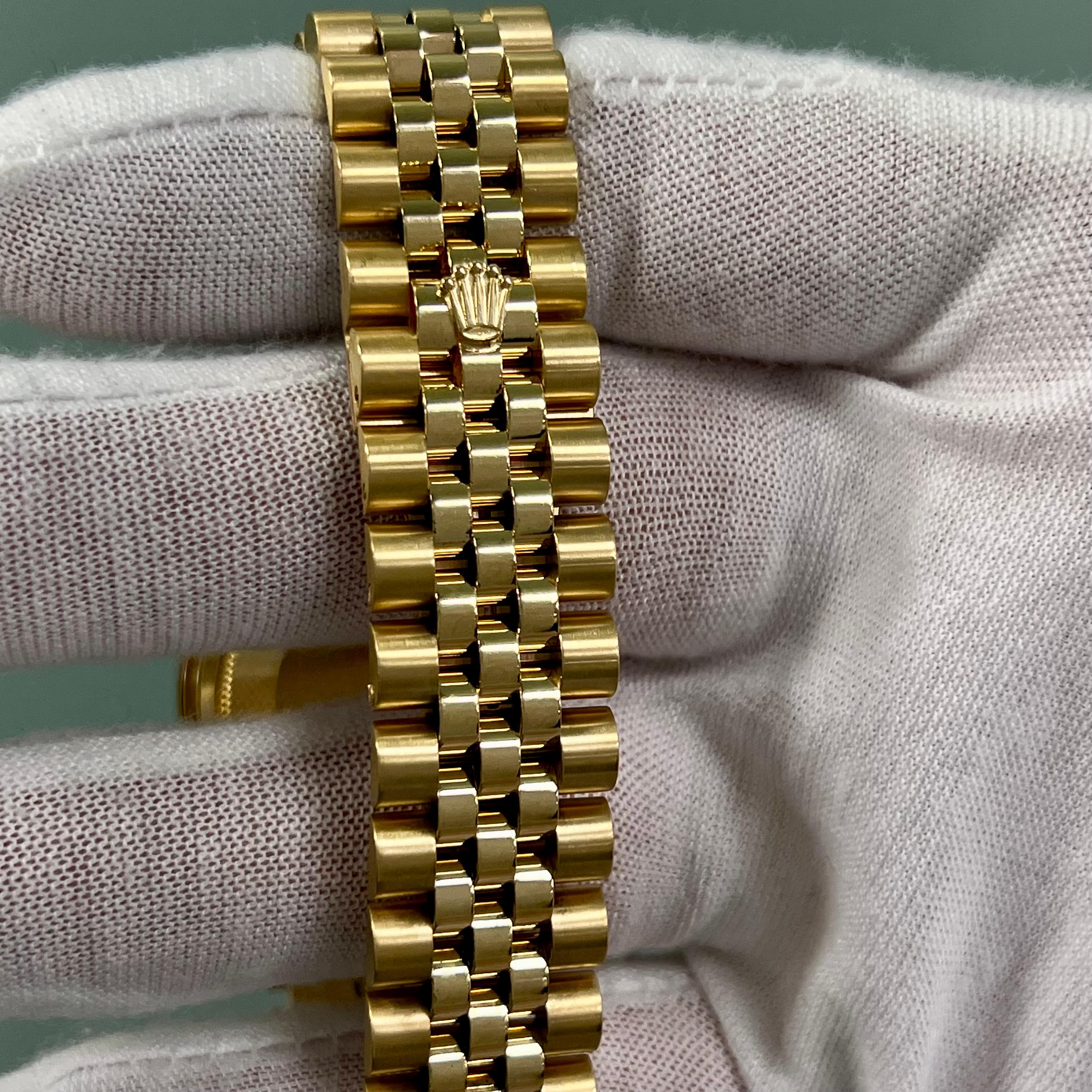RARE Rolex Datejust DIAMOND CHEVROLET DIAL 16018 18K Yellow Gold Box Paper 36mm 7
