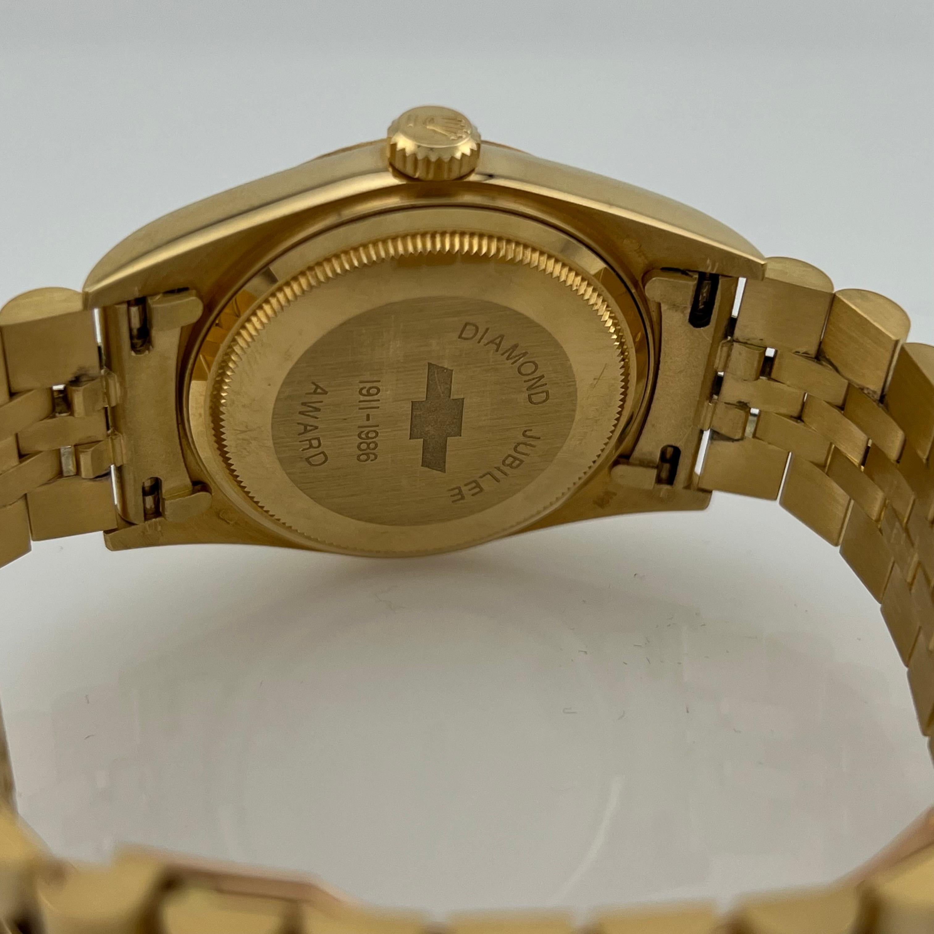 RARE Rolex Datejust DIAMOND CHEVROLET DIAL 16018 18K Yellow Gold Box Paper 36mm 3