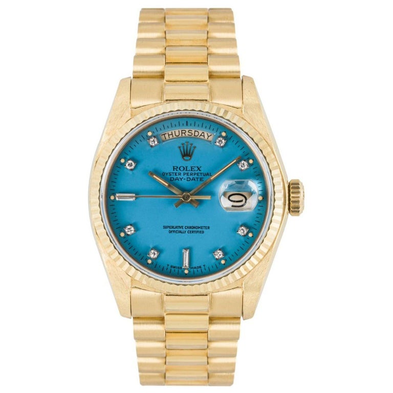 Seafoam Rolex Stella Day Date Rolex Stella Dial 11 For Sale On
