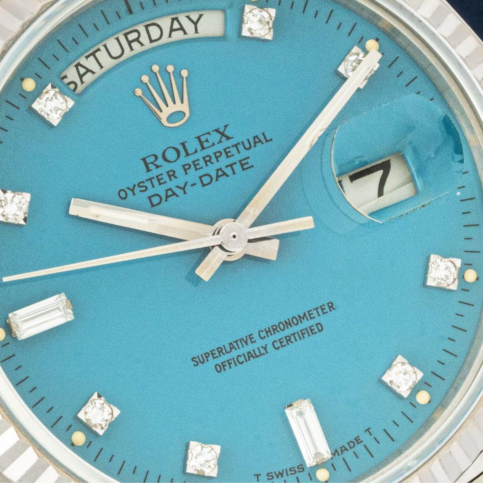 rolex rare day-date turquoise stella dial 18039