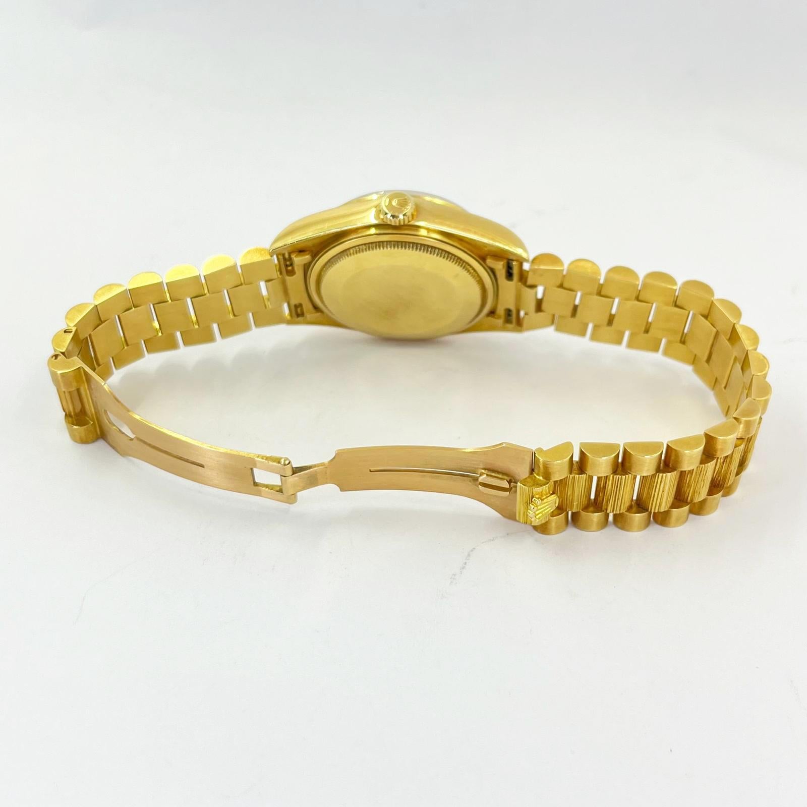 Rolex Montre Day-Date avec cadran en bois d'origine sur bracelet président en vente 2