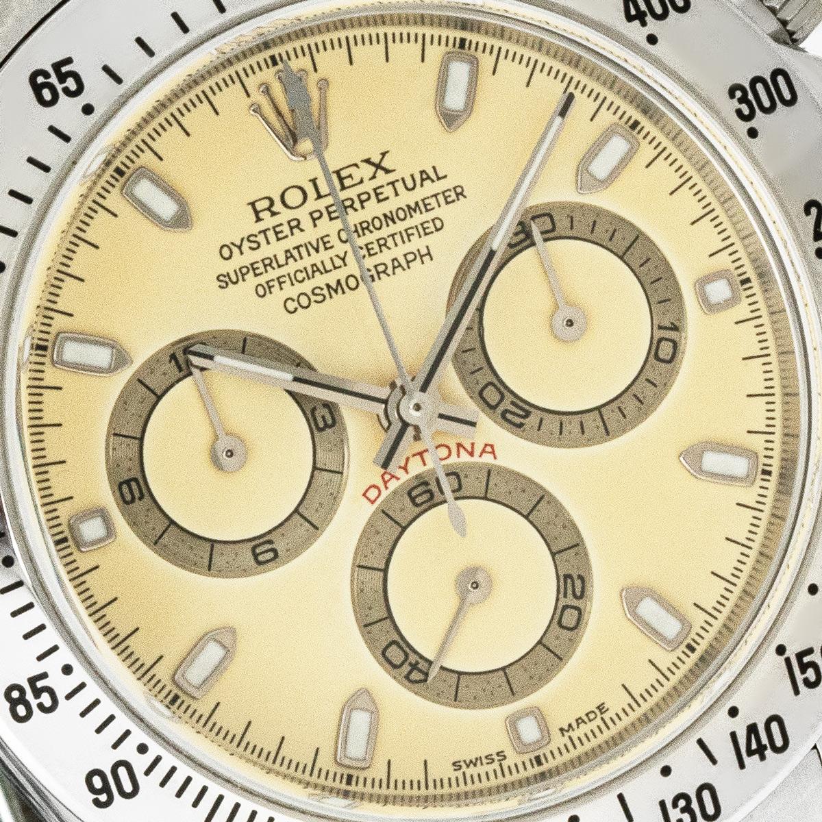 Rare Rolex Daytona Citrus Lemon Dial 116520 In Excellent Condition For Sale In London, GB