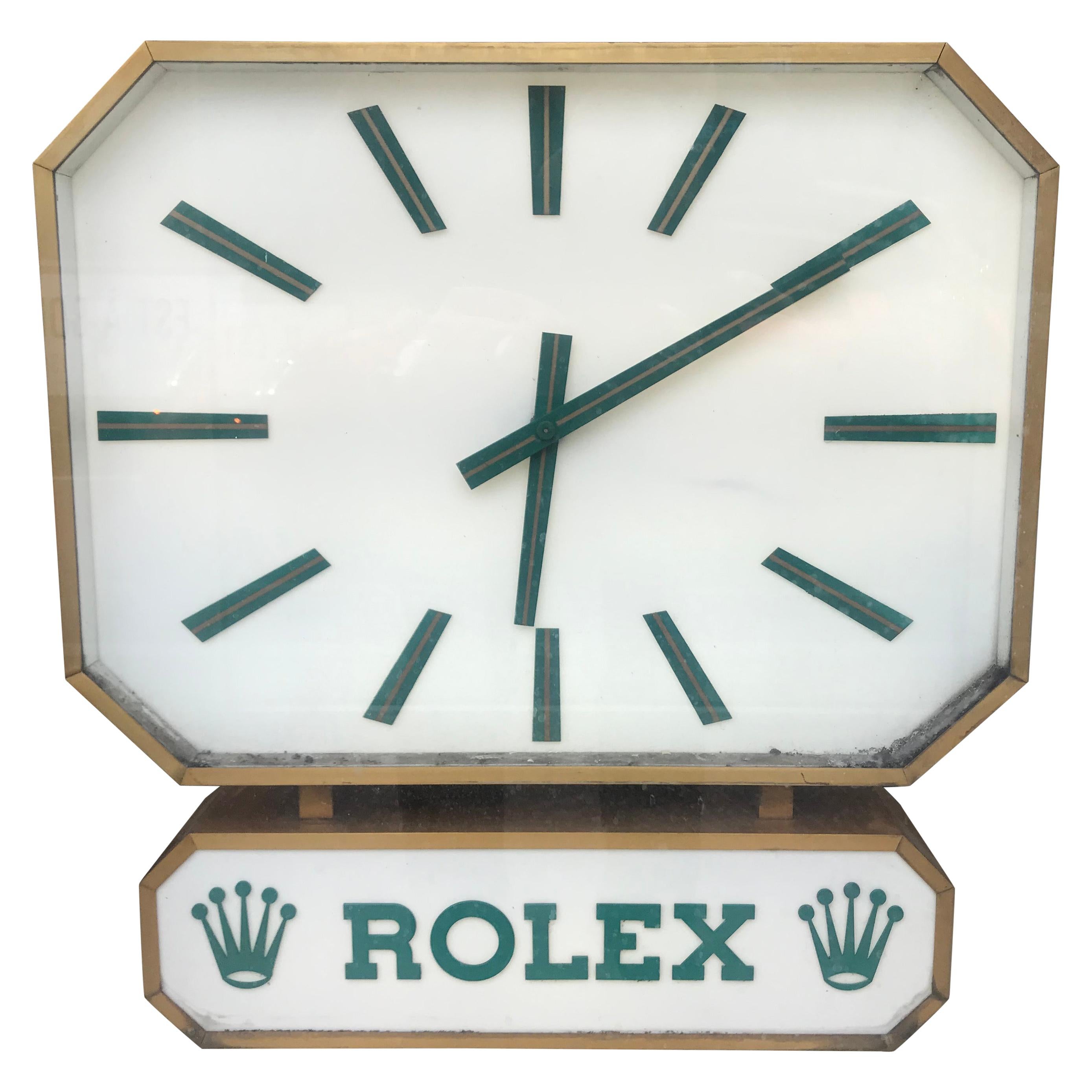 Rare Rolex Distributor Duoface Clock, circa 1970