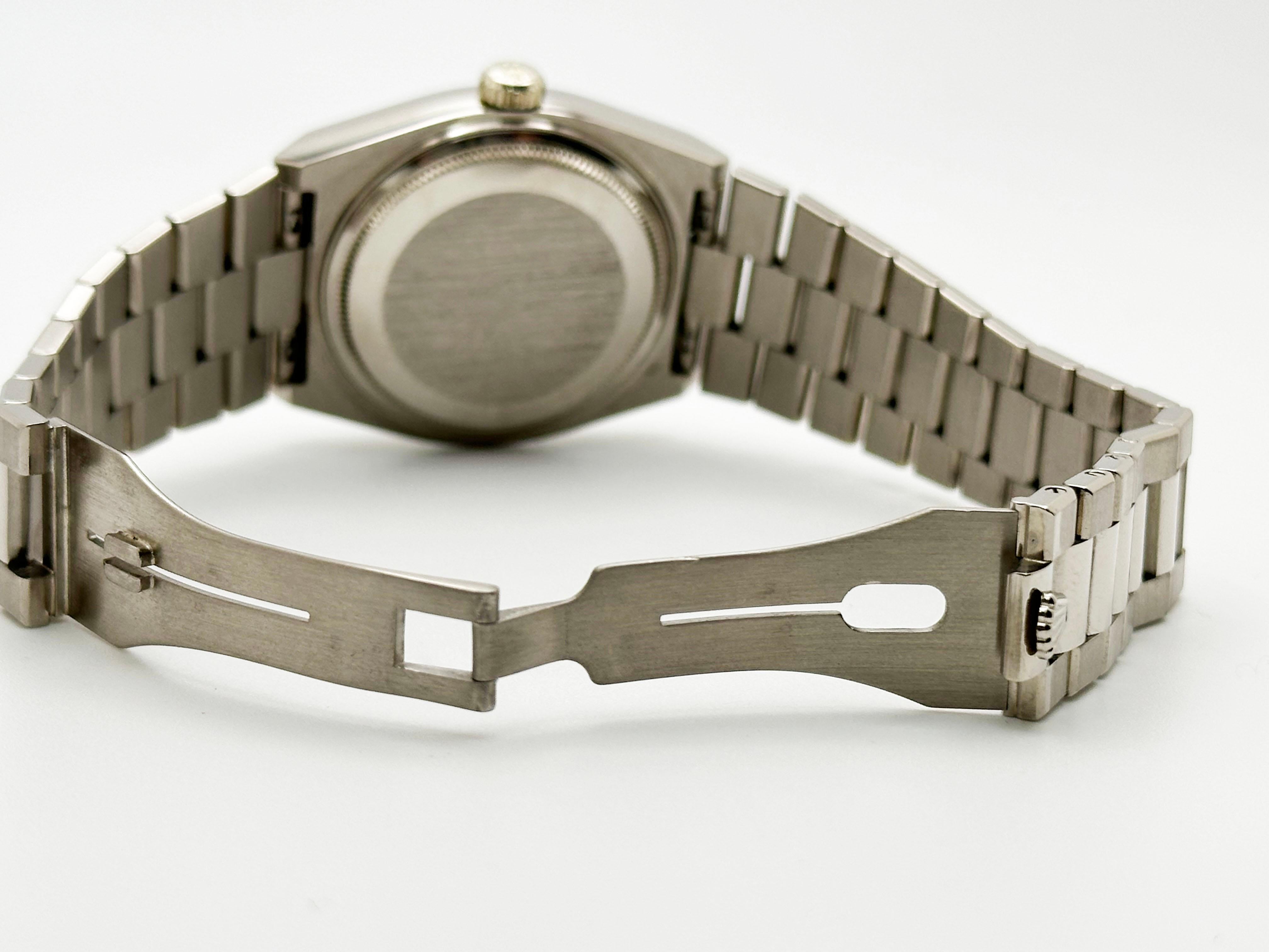 RARE Rolex Oysterquartz Day Date 19019 18K White Gold 36mm For Sale 3