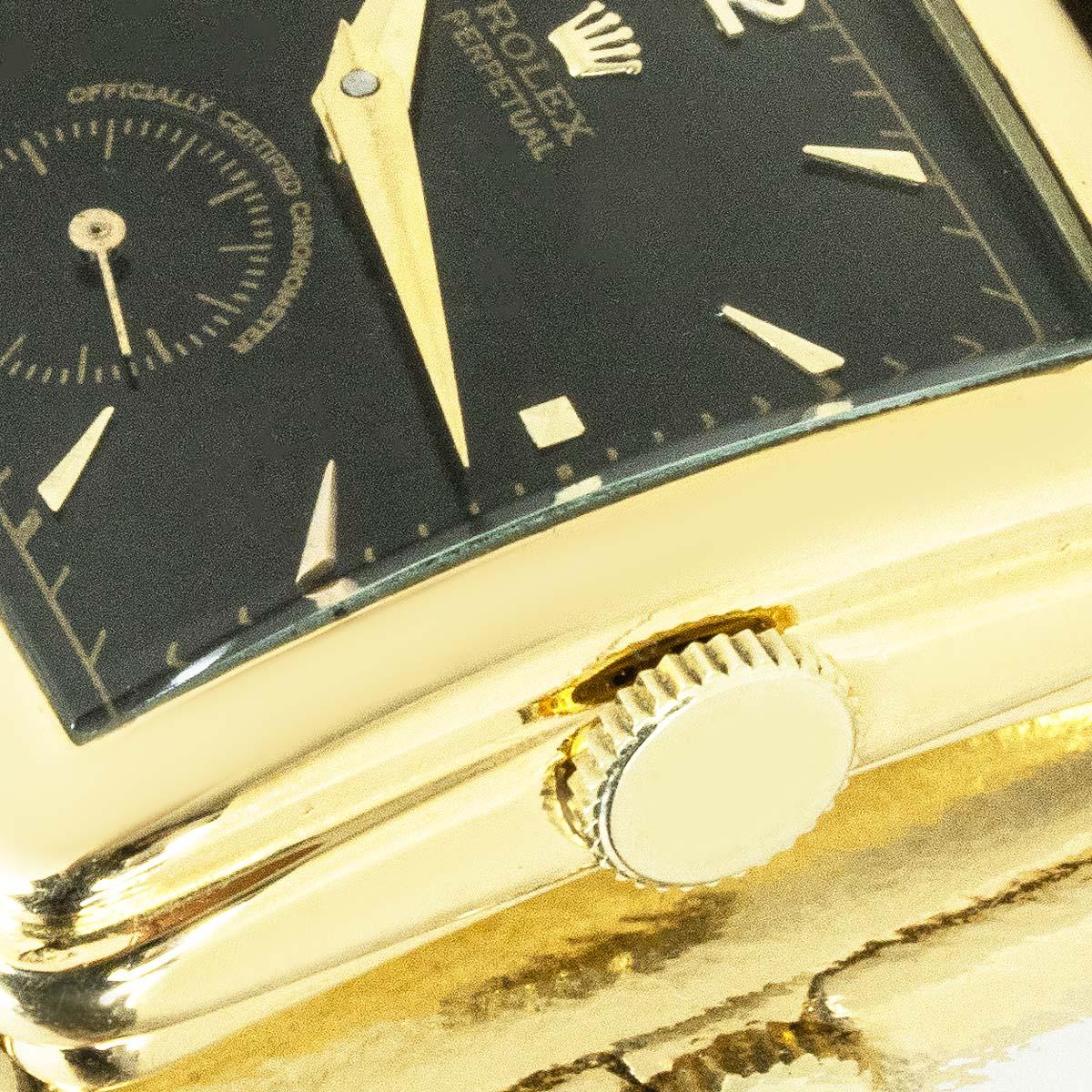 Art Deco Rare Rolex Perpetual Chronometer Cioccolatone 4645 For Sale