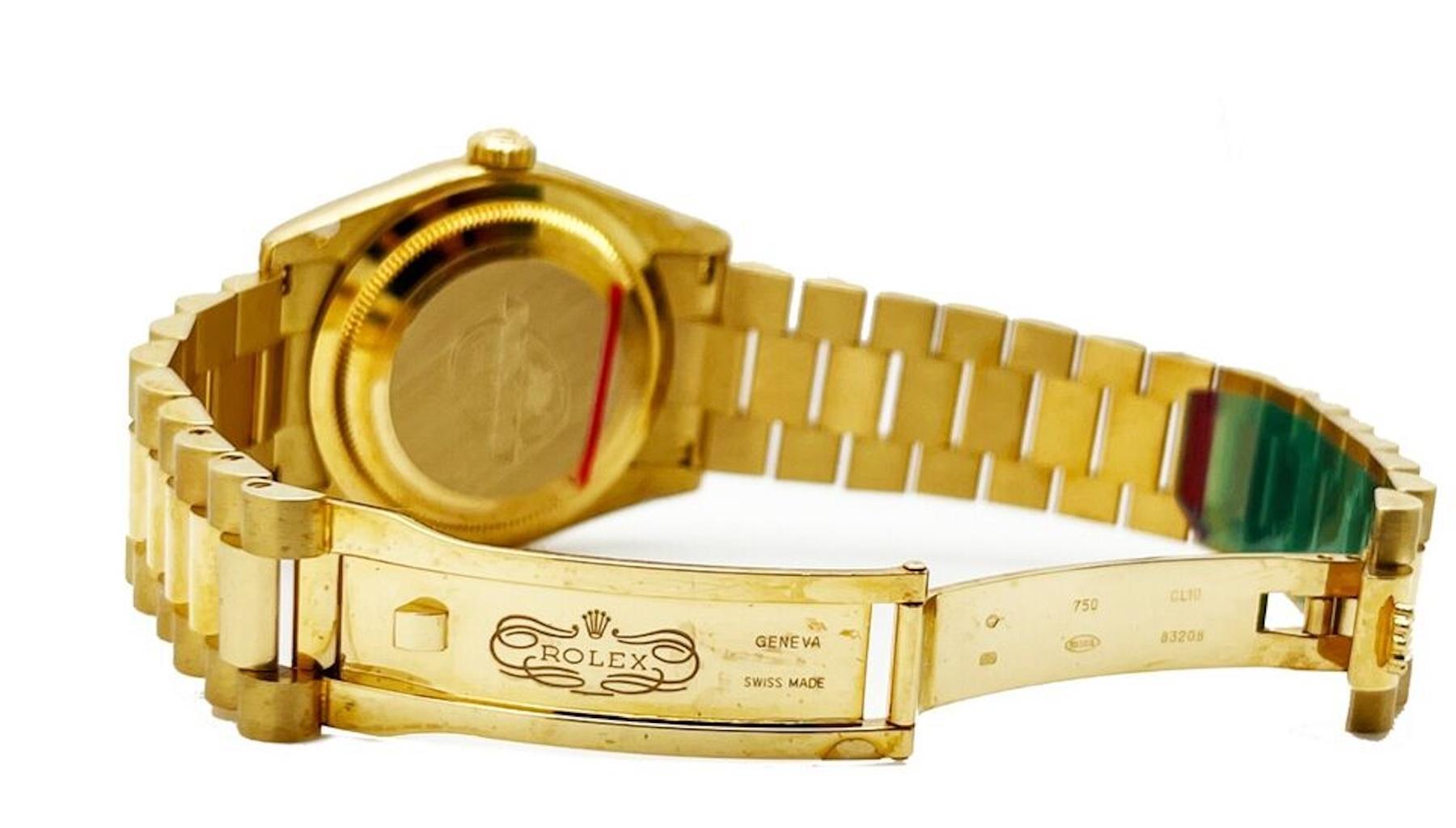 Women's or Men's Rare Rolex President 118238 Champagne 18K Yellow Gold Box Paper With STICKERS For Sale