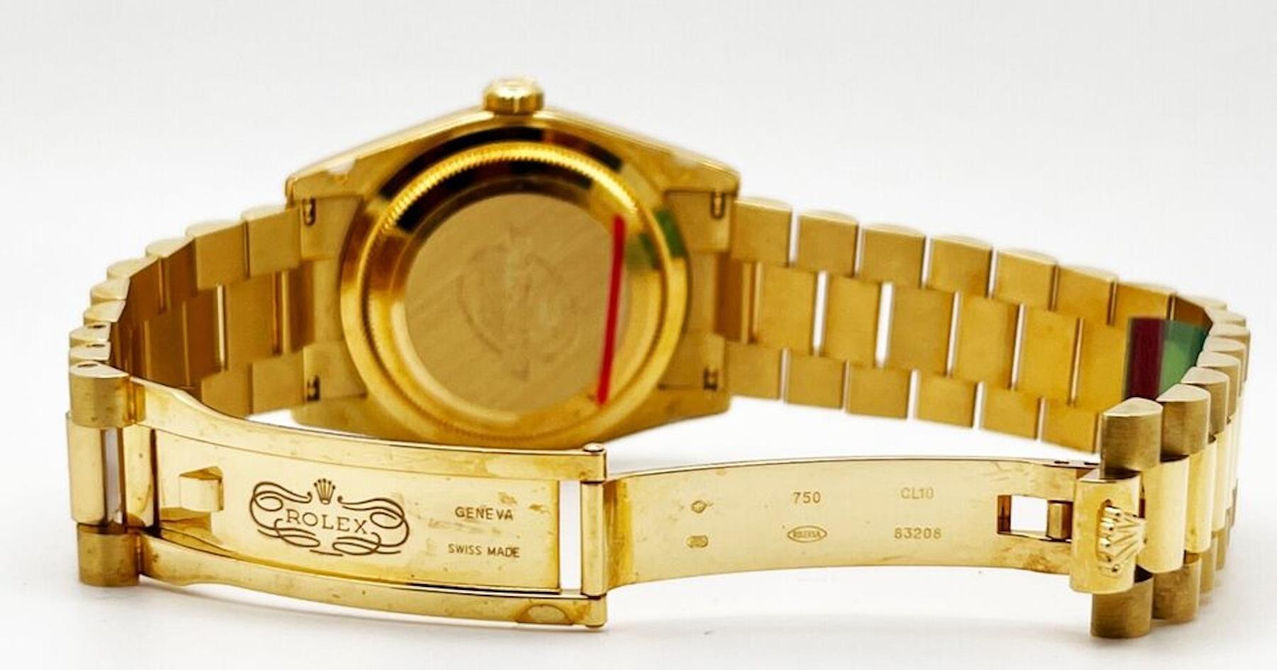 Women's or Men's Rare Rolex President 118238 Champagne 18K Yellow Gold Box Paper With STICKERS For Sale