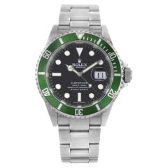 Rare Rolex Submariner Kermit Black Dial Steel Automatic Men Watch 16610LV