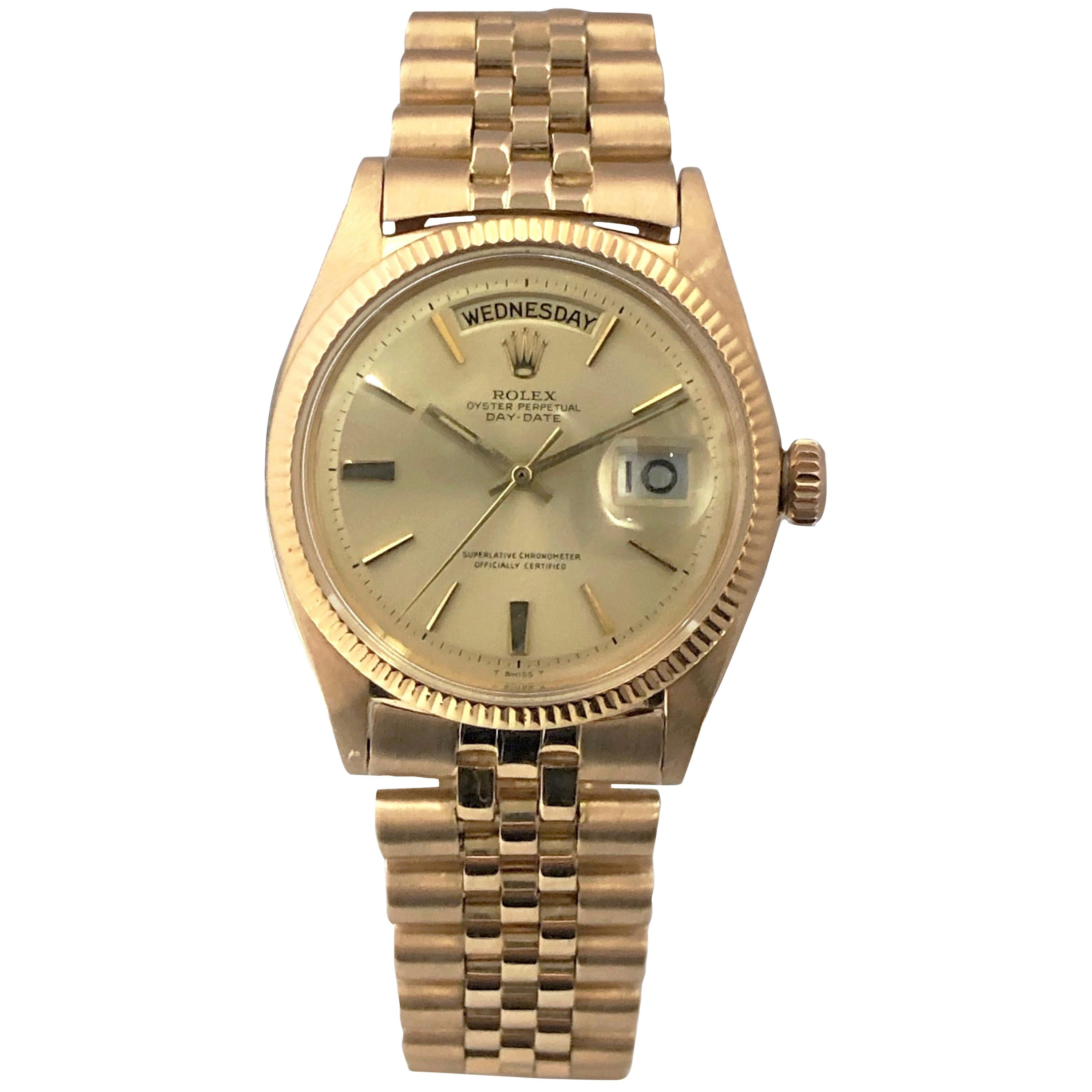 Rare Rolex Vintage Rose Gold Ref 6612 Day Date President Wristwatch