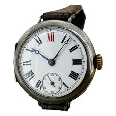 Raro orologio Rolex W&D militare della Prima Guerra Mondiale, 1916 circa, cassa incernierata "Trench Rebberg" in argento massiccio, 33 mm