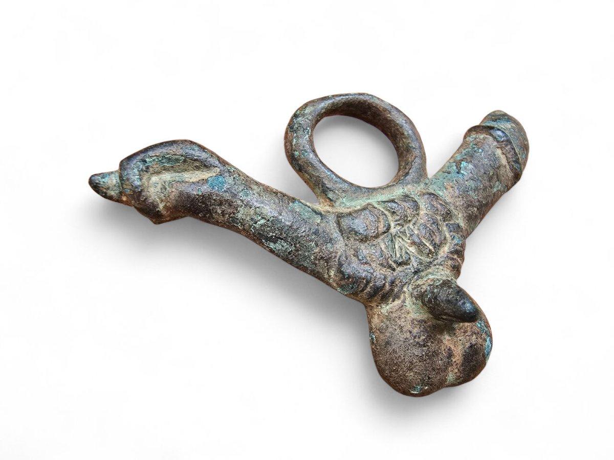 Rare amulette phallique romaine en bronze, 1er-2e siècle ADS Bon état - En vente à Madrid, ES