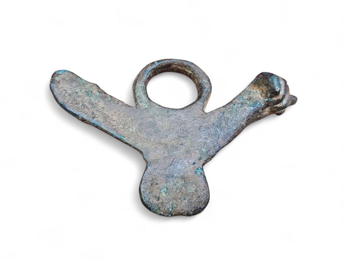 Rare amulette phallique romaine en bronze, 1er-2e siècle ADS en vente 1