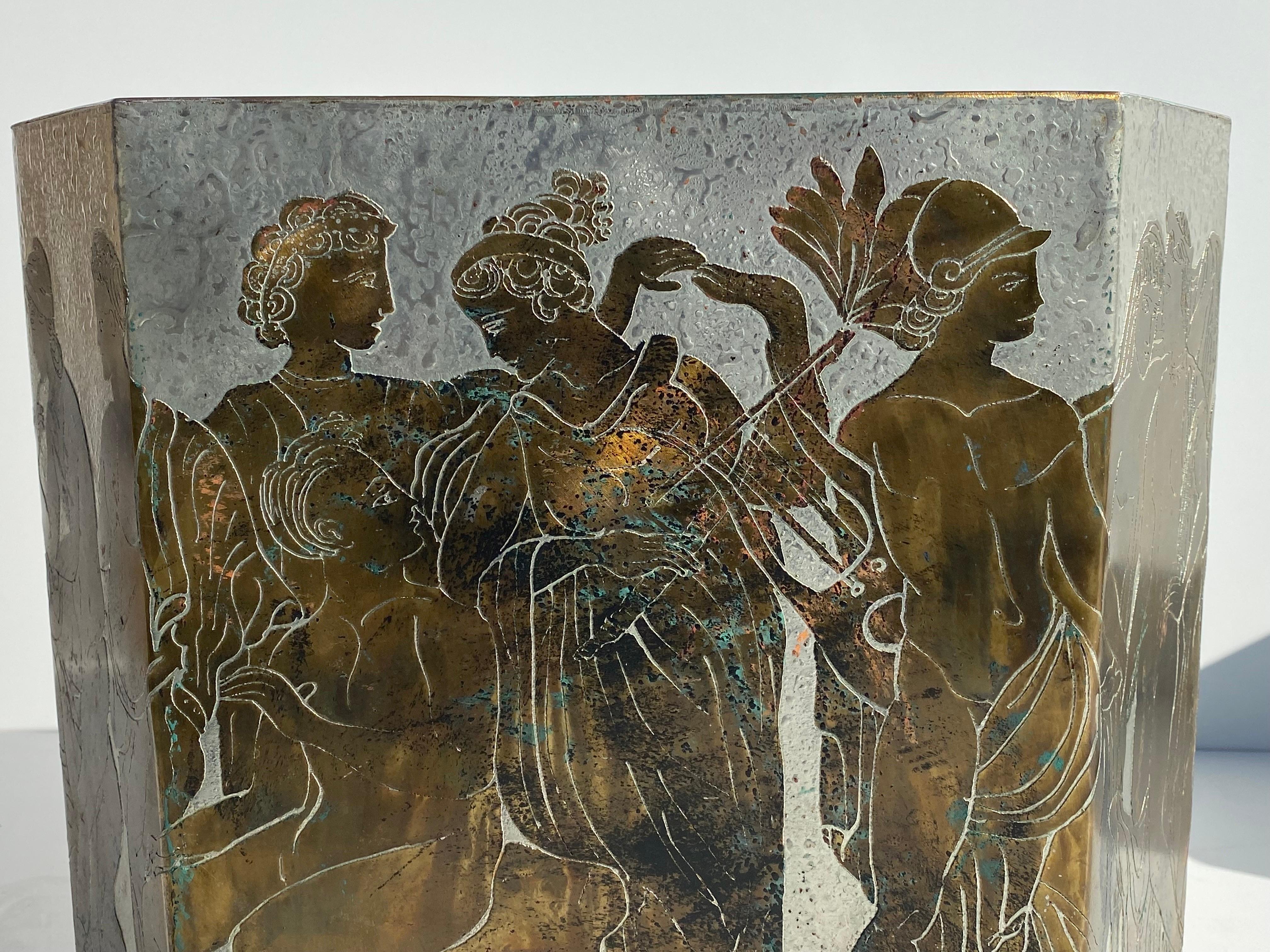 Bronze Rare “Romanesque” Side Tables by LaVerne