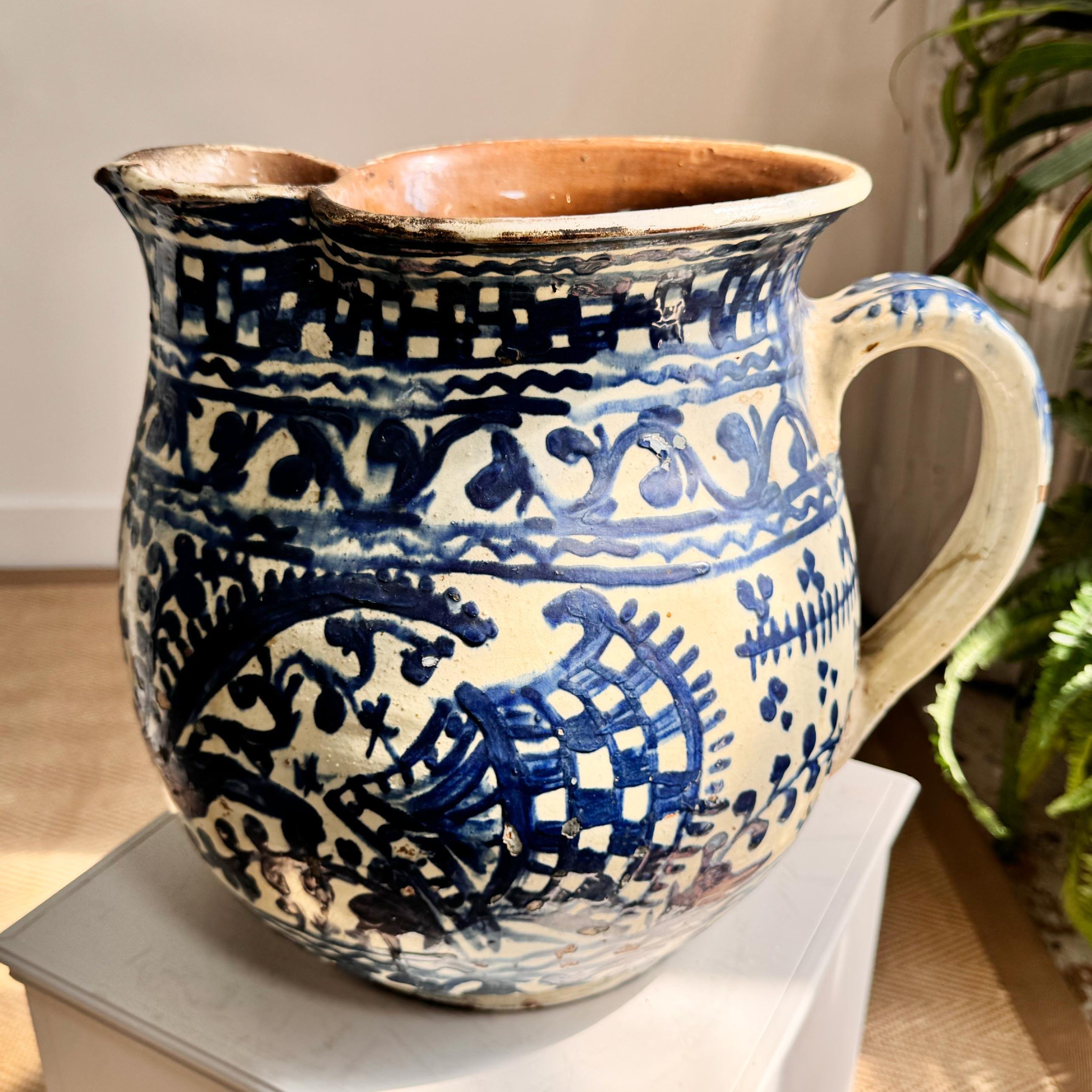 Rare Romanian 1920’s Troita Popa Slipware Jug For Sale 5