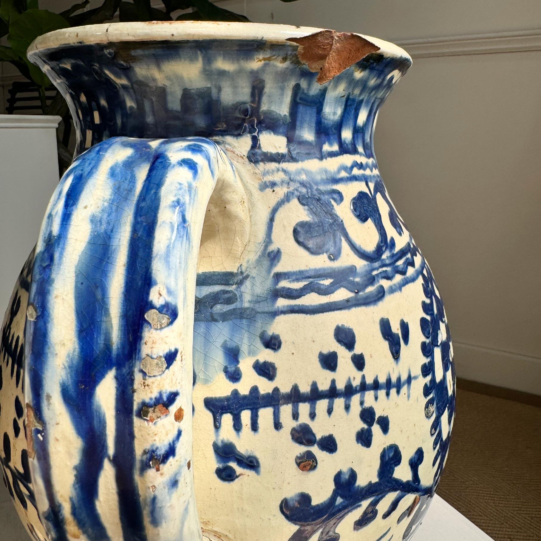 Early 20th Century Rare Romanian 1920’s Troita Popa Slipware Jug For Sale