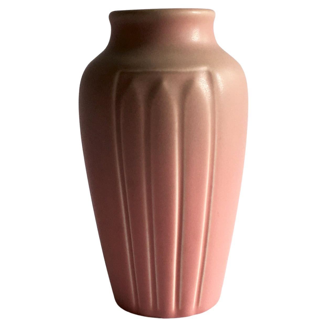 Rare Rookwood Rose Pink 1920's Arts & Crafts Buttress Vase in Shape 1823