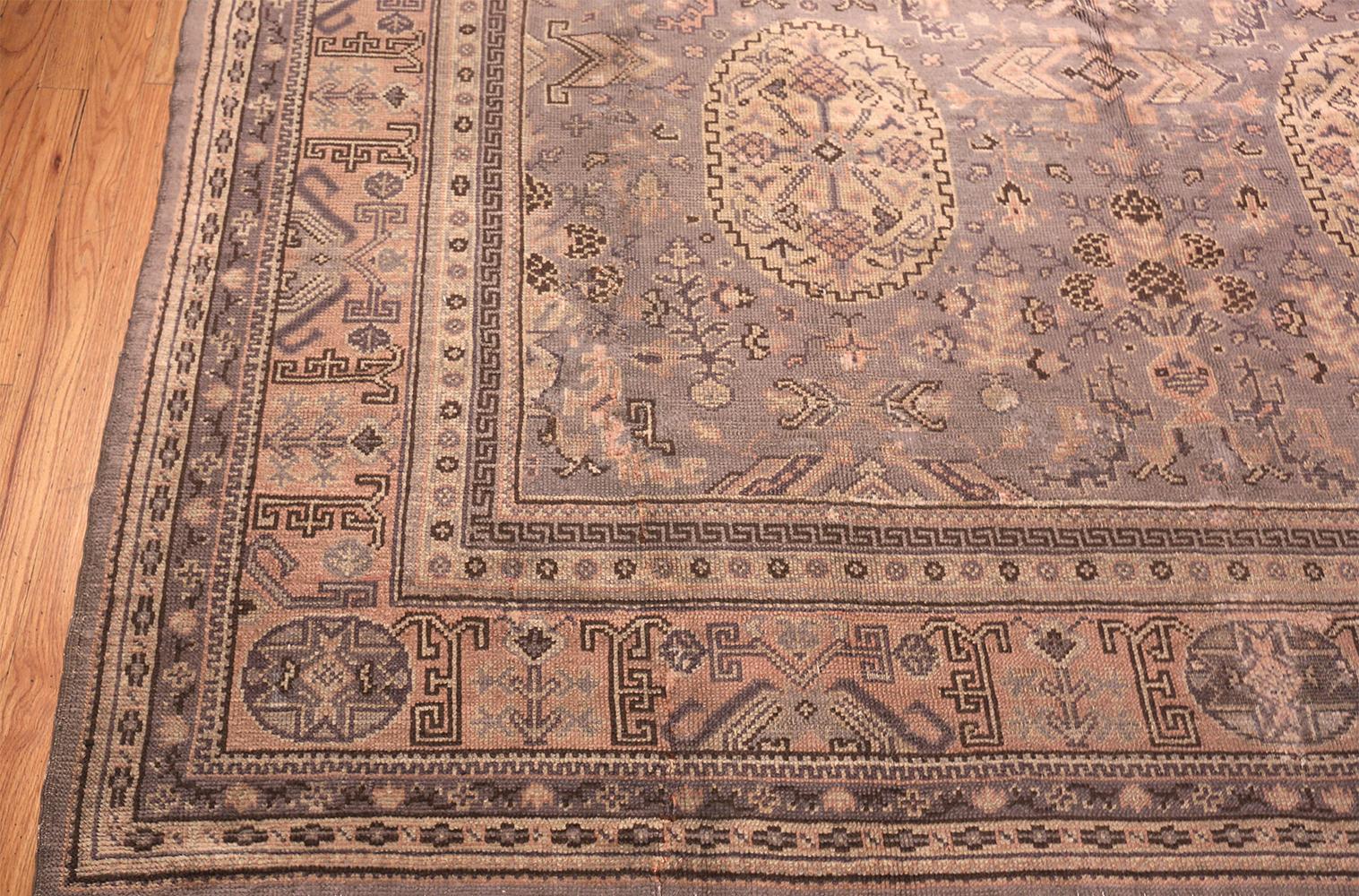 Hand-Knotted Rare Room Size Antique Khotan Rug