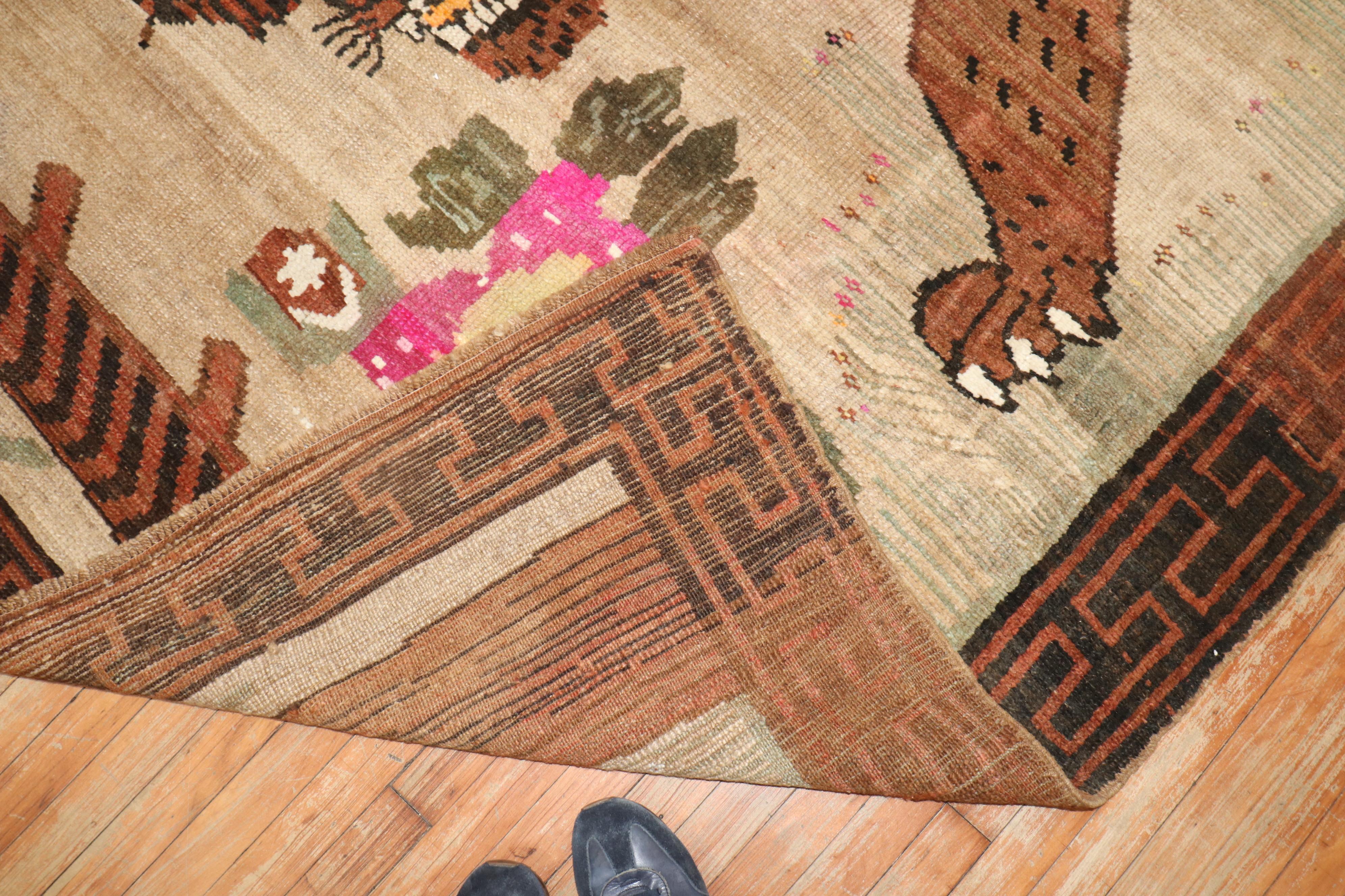 Seltener türkischer Teppich in Zimmergröße mit Löwenmotiv, datiert 1903 im Angebot 6