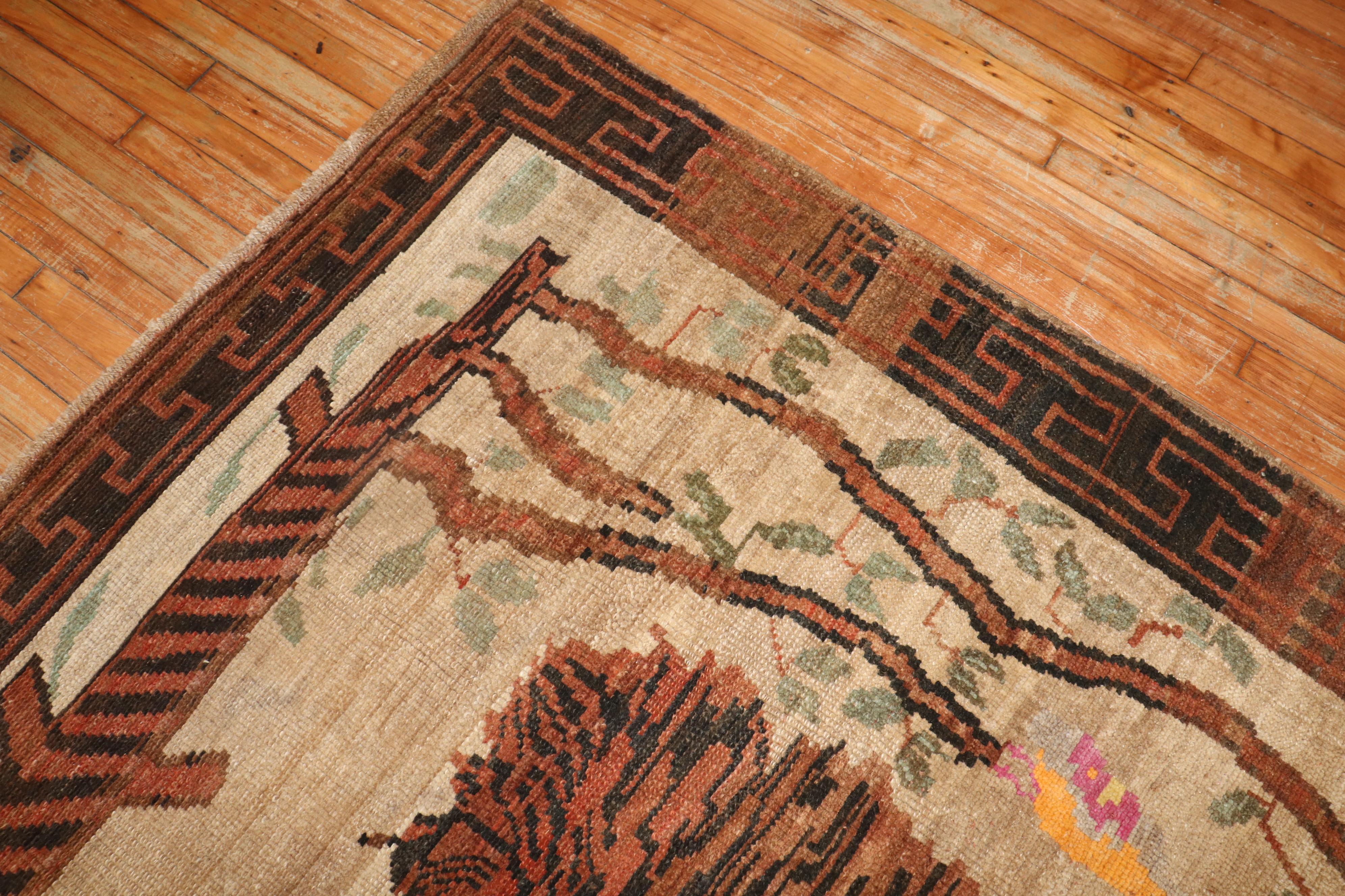 Rare Room size Lion Turkish Rug Dated 1903 For Sale 6