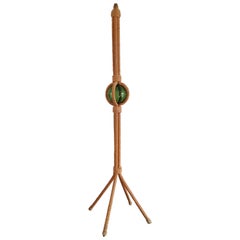 Rare Rope and Green Glass Tripod Floor Lamp by Audoux Minet, France, 1960s