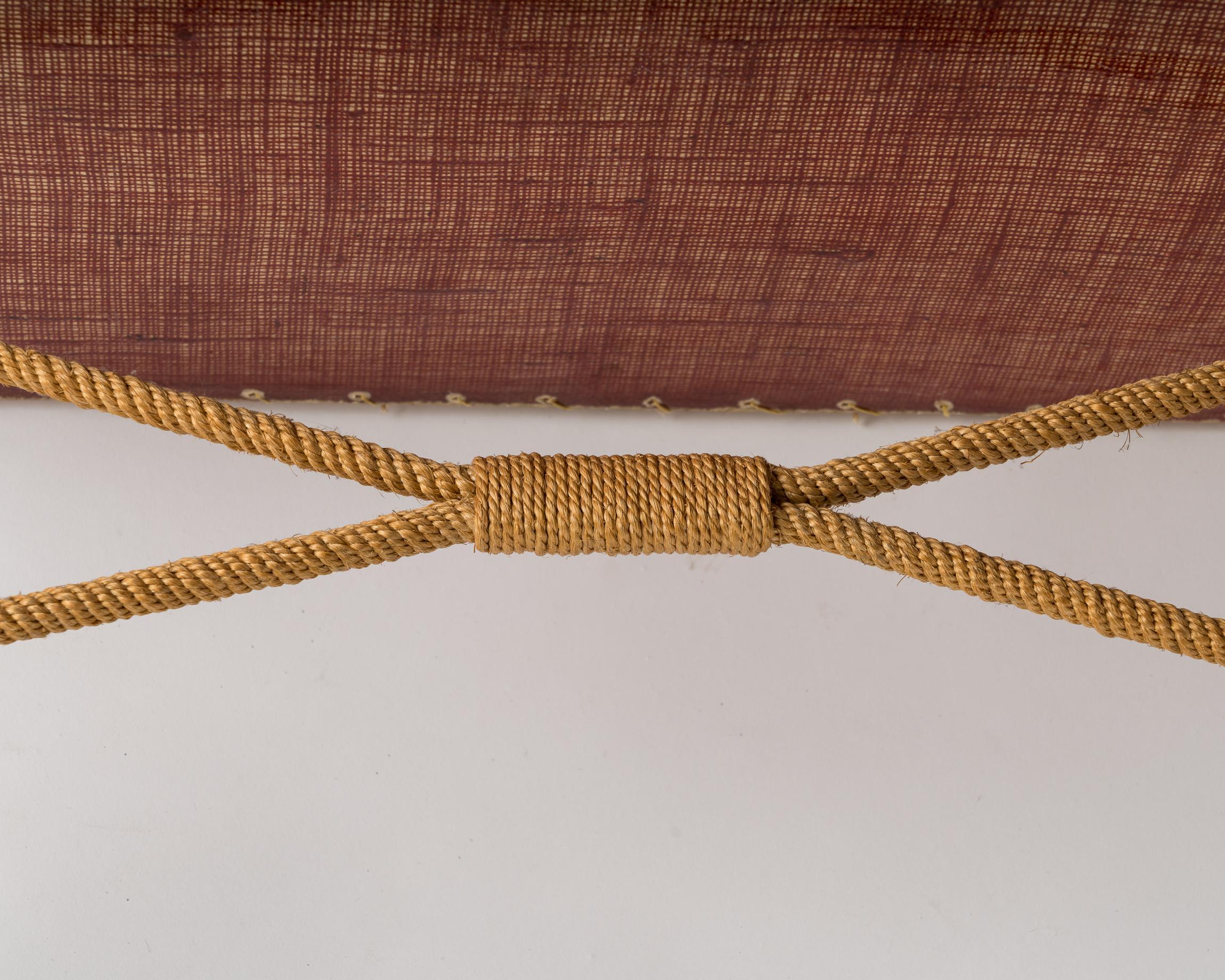 Rare Rope Side Table by Audoux Minnet, France, 1960s For Sale 1