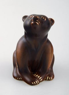 Rare Rörstrand Stoneware Figure by Gunnar Nylund, Bear