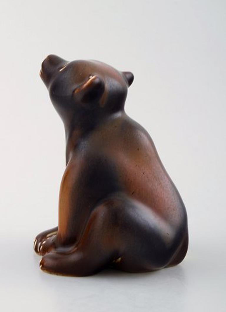 Scandinavian Modern Rare Rörstrand Stoneware Figure by Gunnar Nylund, Bear