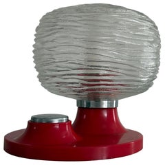 Rare Rose Designed Glass Single Bedside Lamp by Hillebrand, 1970s, Germany
