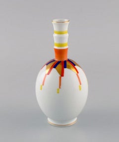 Rare Rosenthal Art Deco Vase in Hand-Painted Porcelain, 1930s
