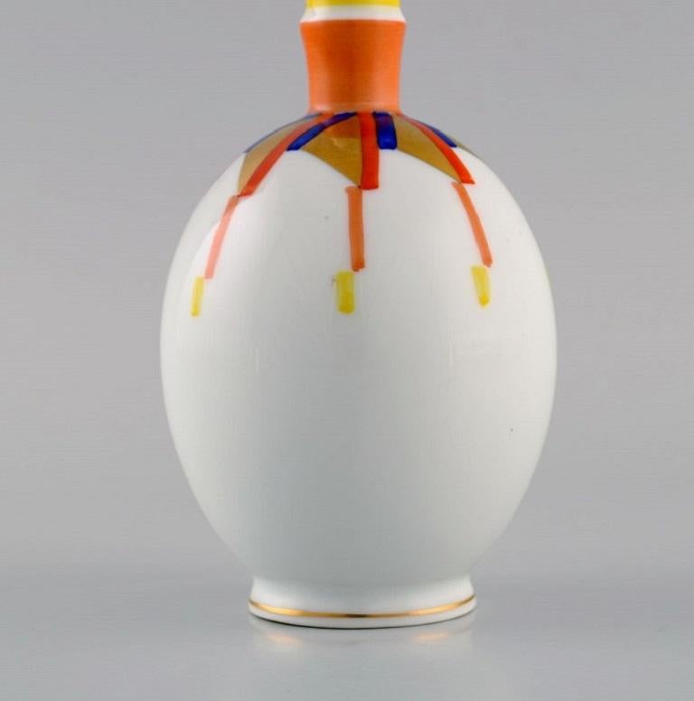Mid-20th Century Rare Rosenthal Art Deco Vase in Hand-Painted Porcelain, 1930s