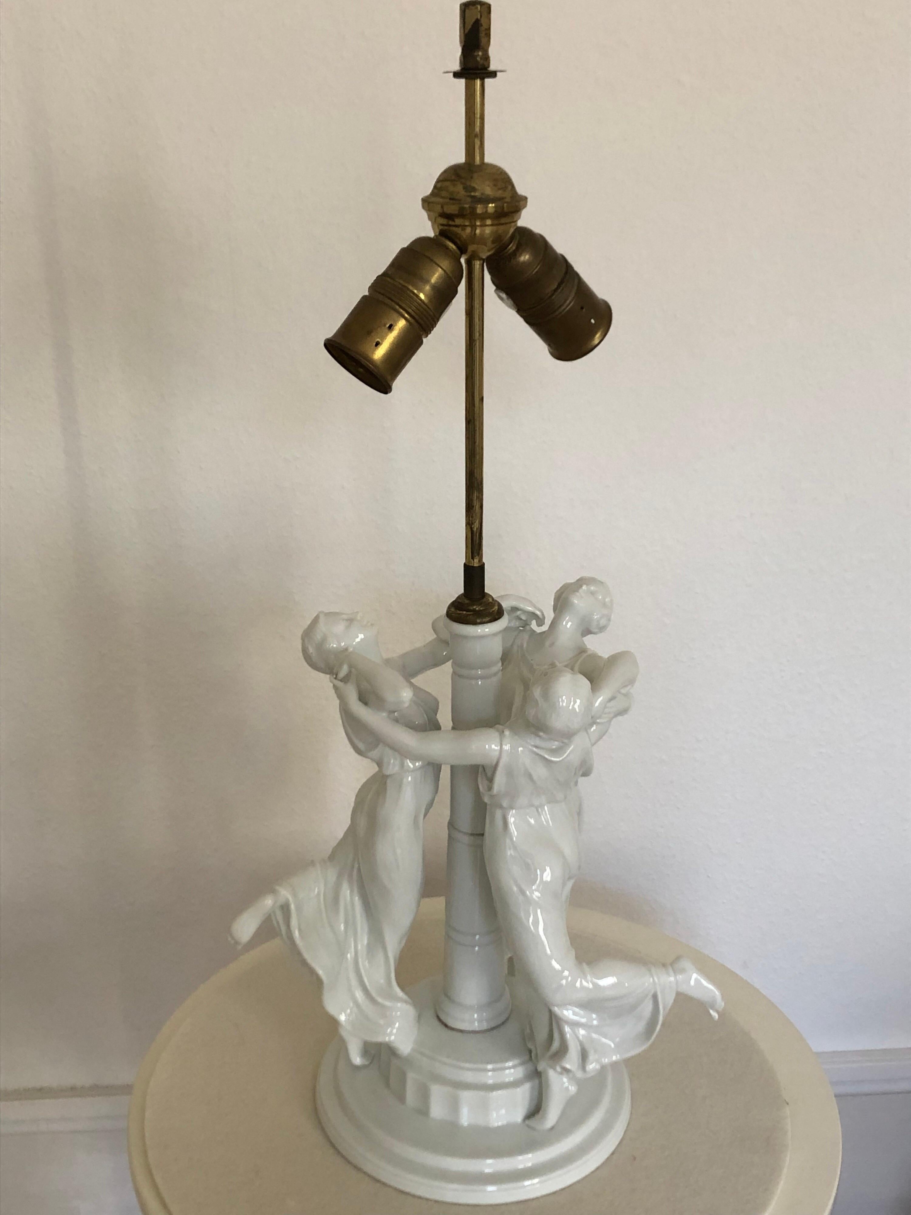 Rare lampe de table à figurine de Rosenthal par K.Himmelstoss, circa 1916 en vente 6
