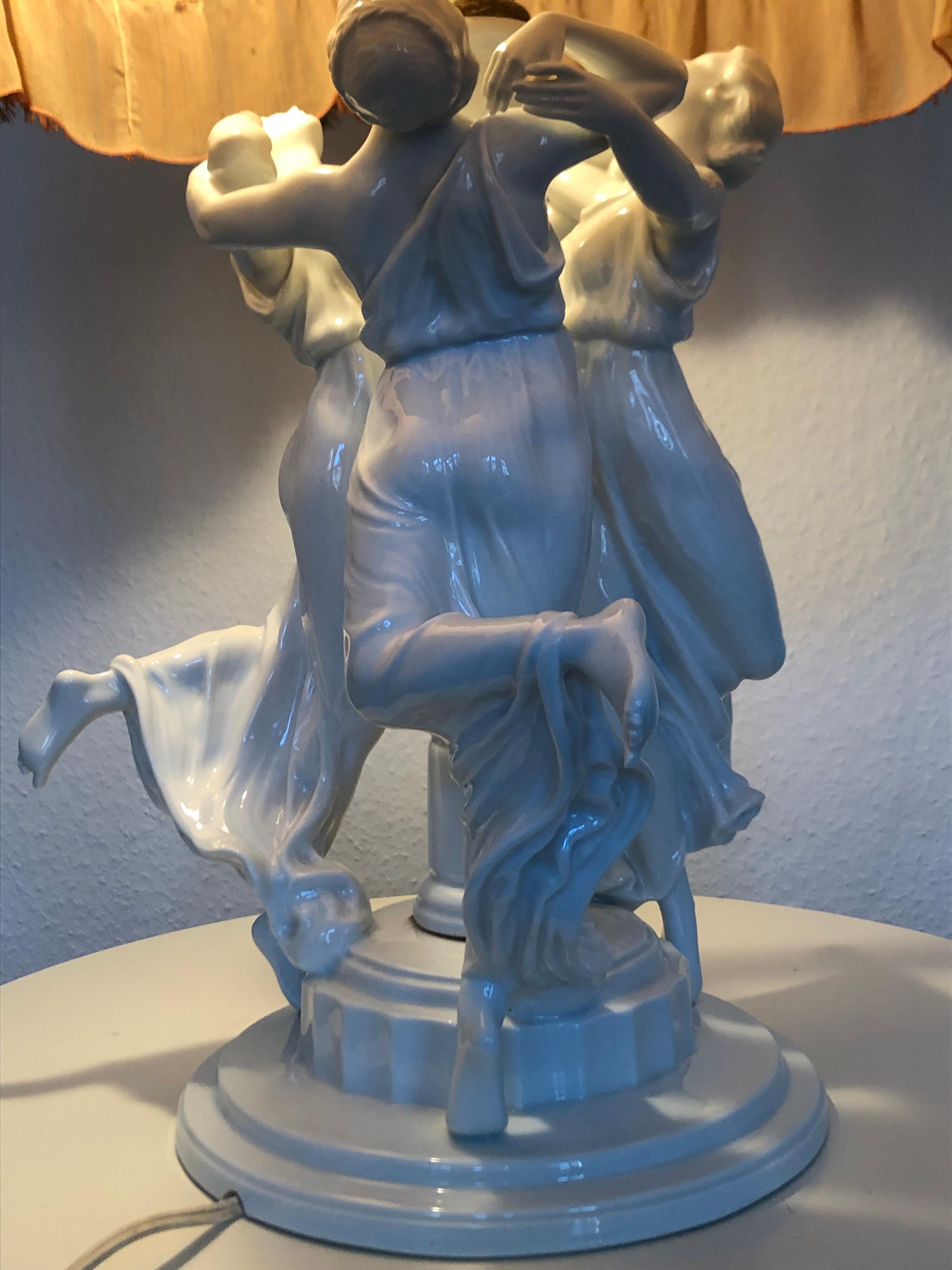 Rare lampe de table à figurine de Rosenthal par K.Himmelstoss, circa 1916 Excellent état - En vente à Wiesbaden, Hessen