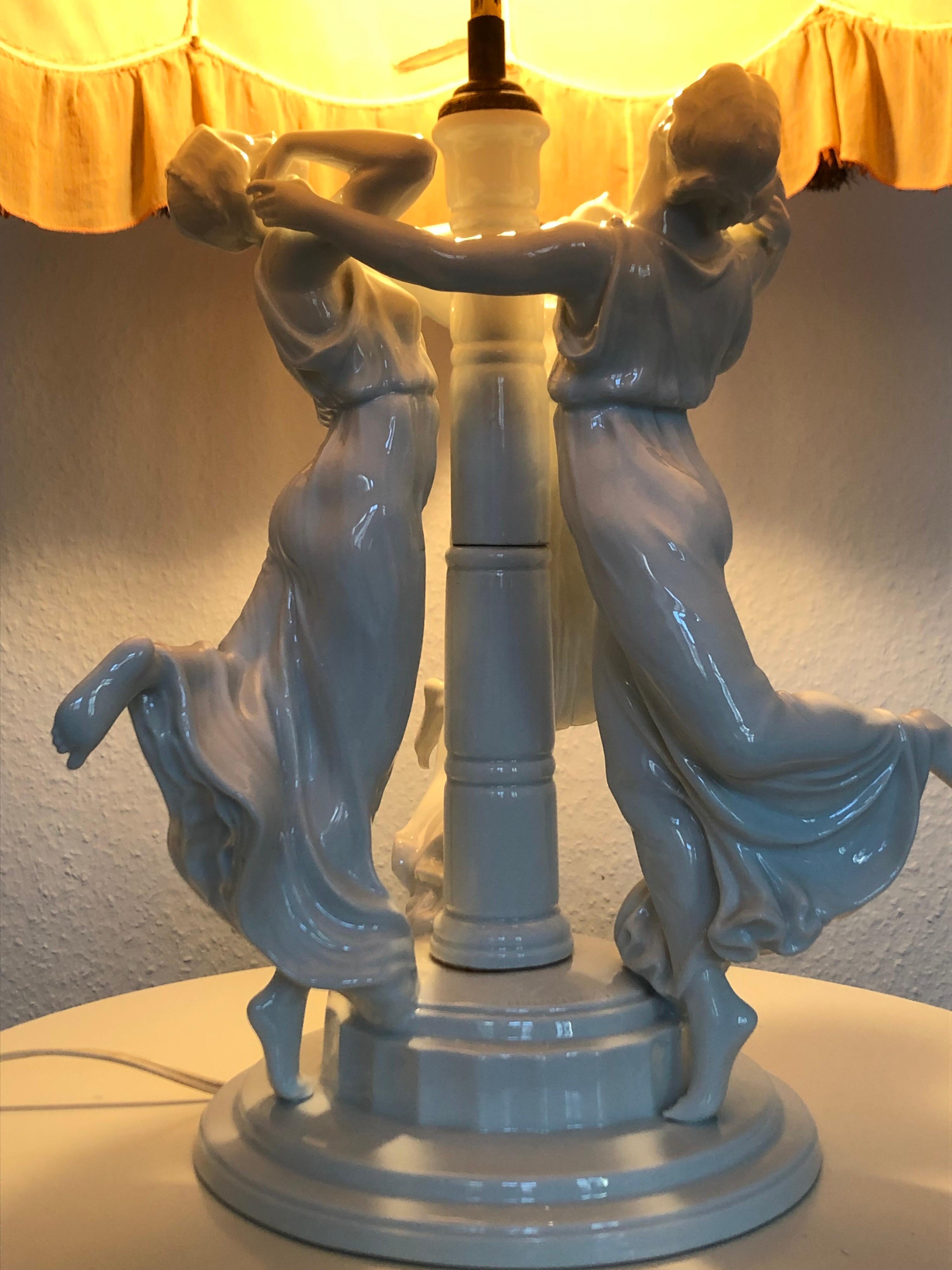 Début du 20ème siècle Rare lampe de table à figurine de Rosenthal par K.Himmelstoss, circa 1916 en vente