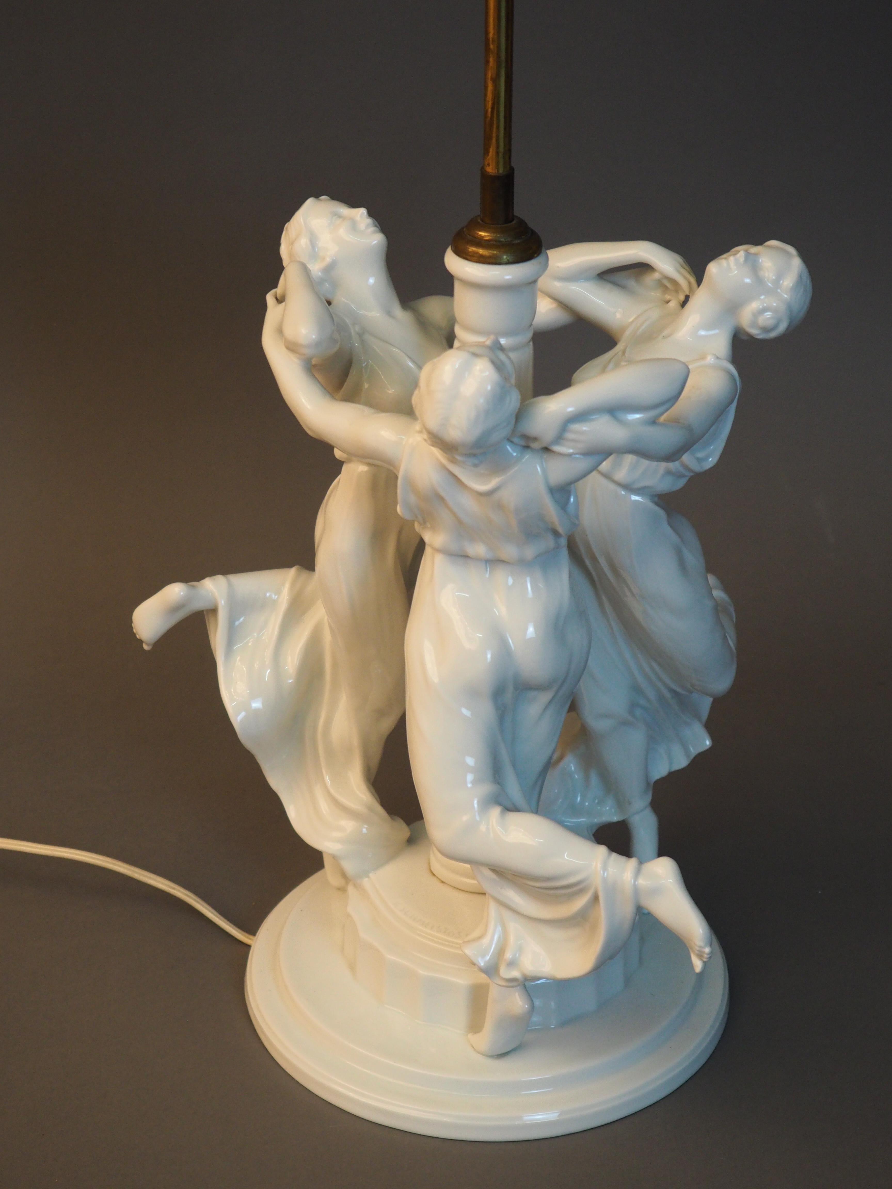 Art nouveau Rare lampe de table à figurine Rosenthal par K.Himmelstoss:: vers 1916 en vente