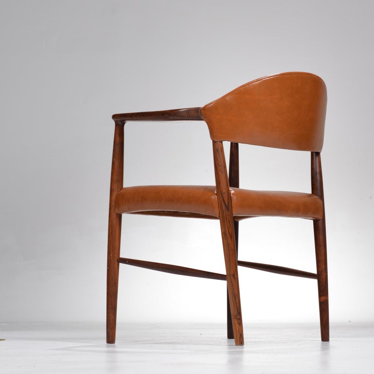 Rare Rosewood Armchairs by Enjer Larsen and Aksel Bender Madsen For Sale 2