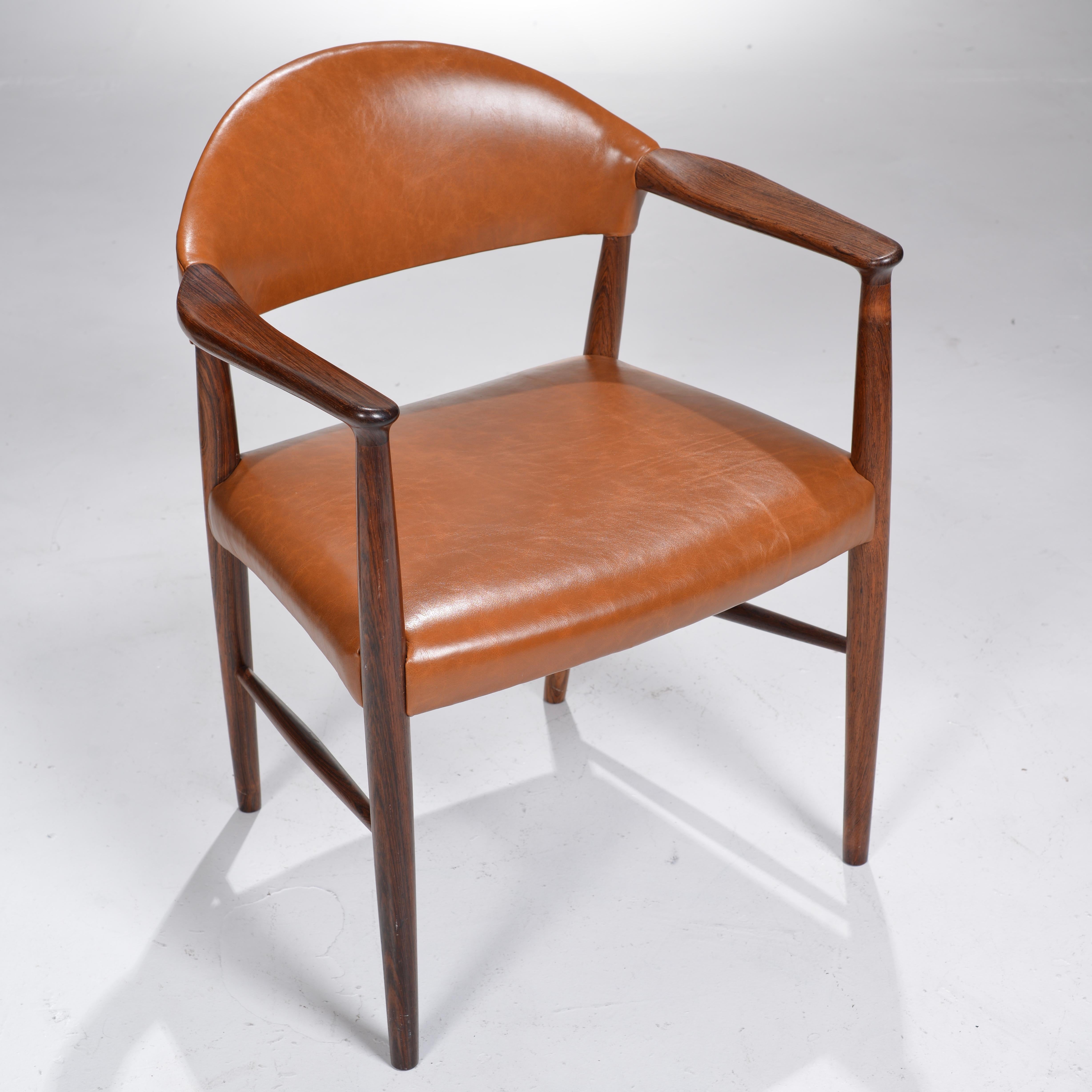 Scandinavian Modern Rare Rosewood Armchairs by Enjer Larsen and Aksel Bender Madsen For Sale