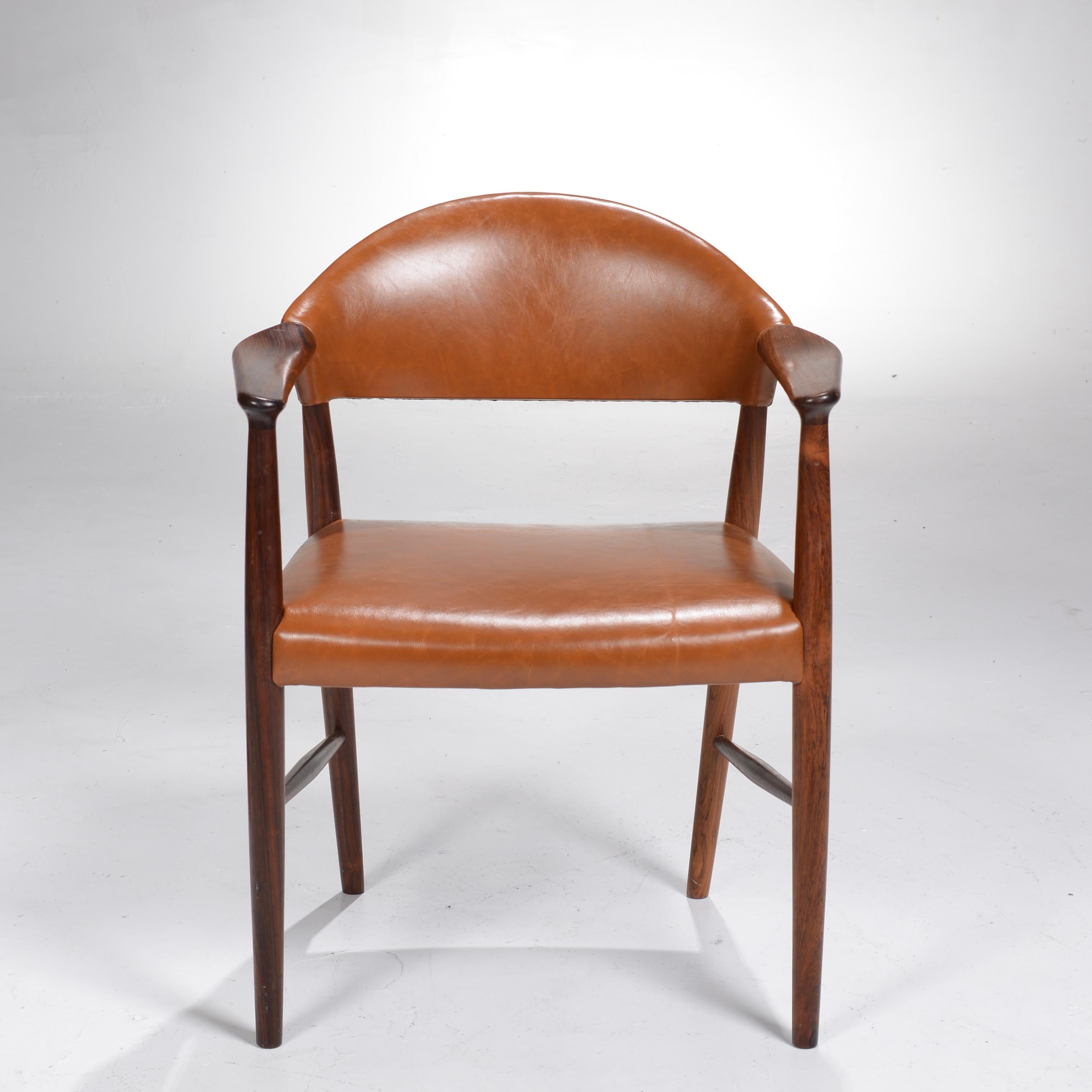 Danish Rare Rosewood Armchairs by Enjer Larsen and Aksel Bender Madsen For Sale