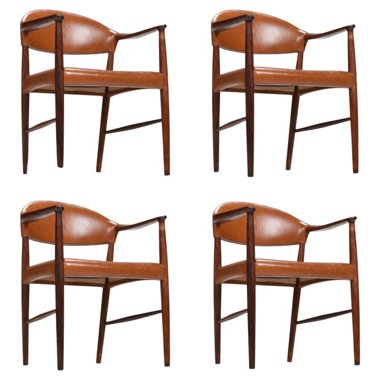 Rare Rosewood Armchairs by Enjer Larsen and Aksel Bender Madsen For Sale