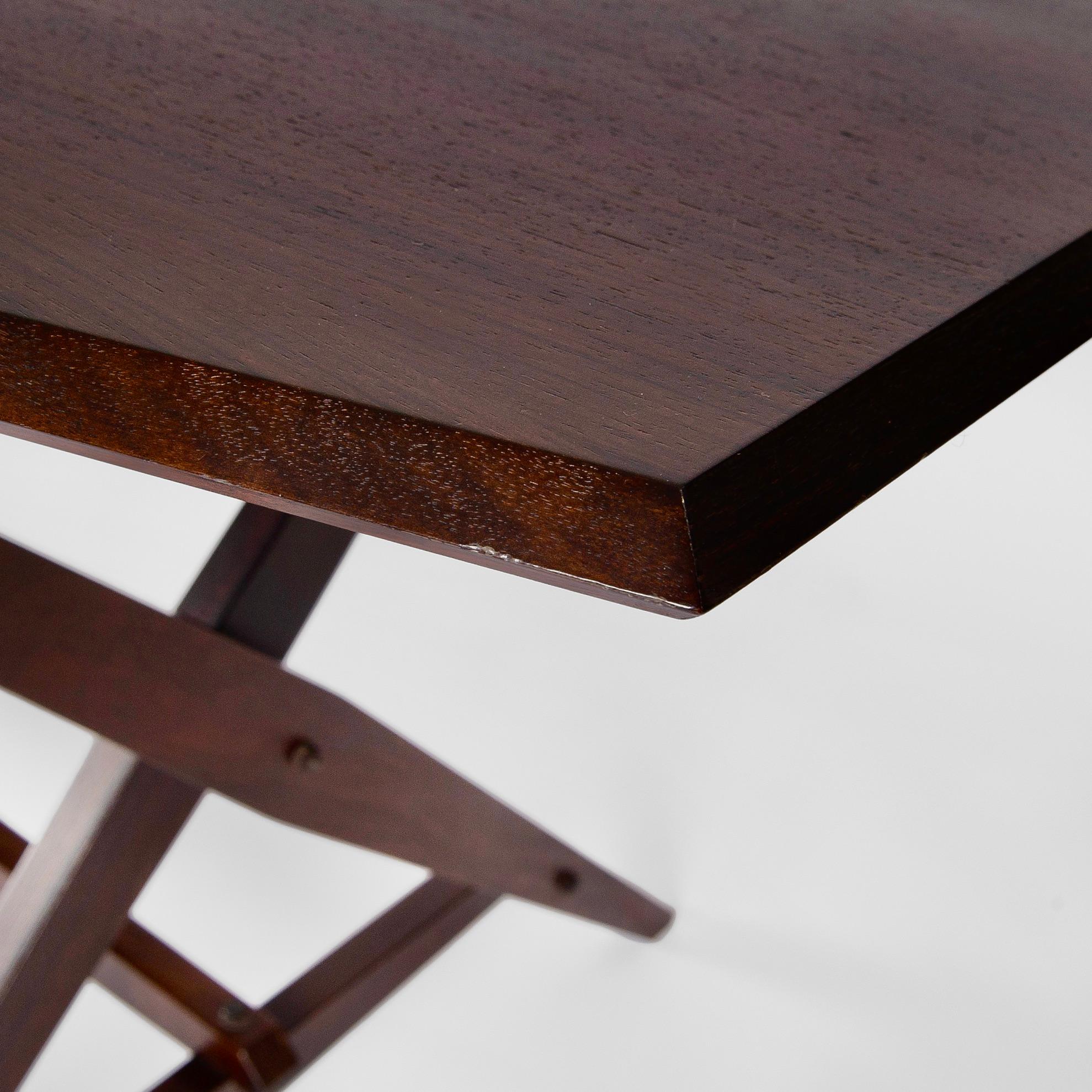 Italian Rare Mahogany 'TL2' Cavalletto Table / Desk by Franco Albini for Poggi, Italy For Sale