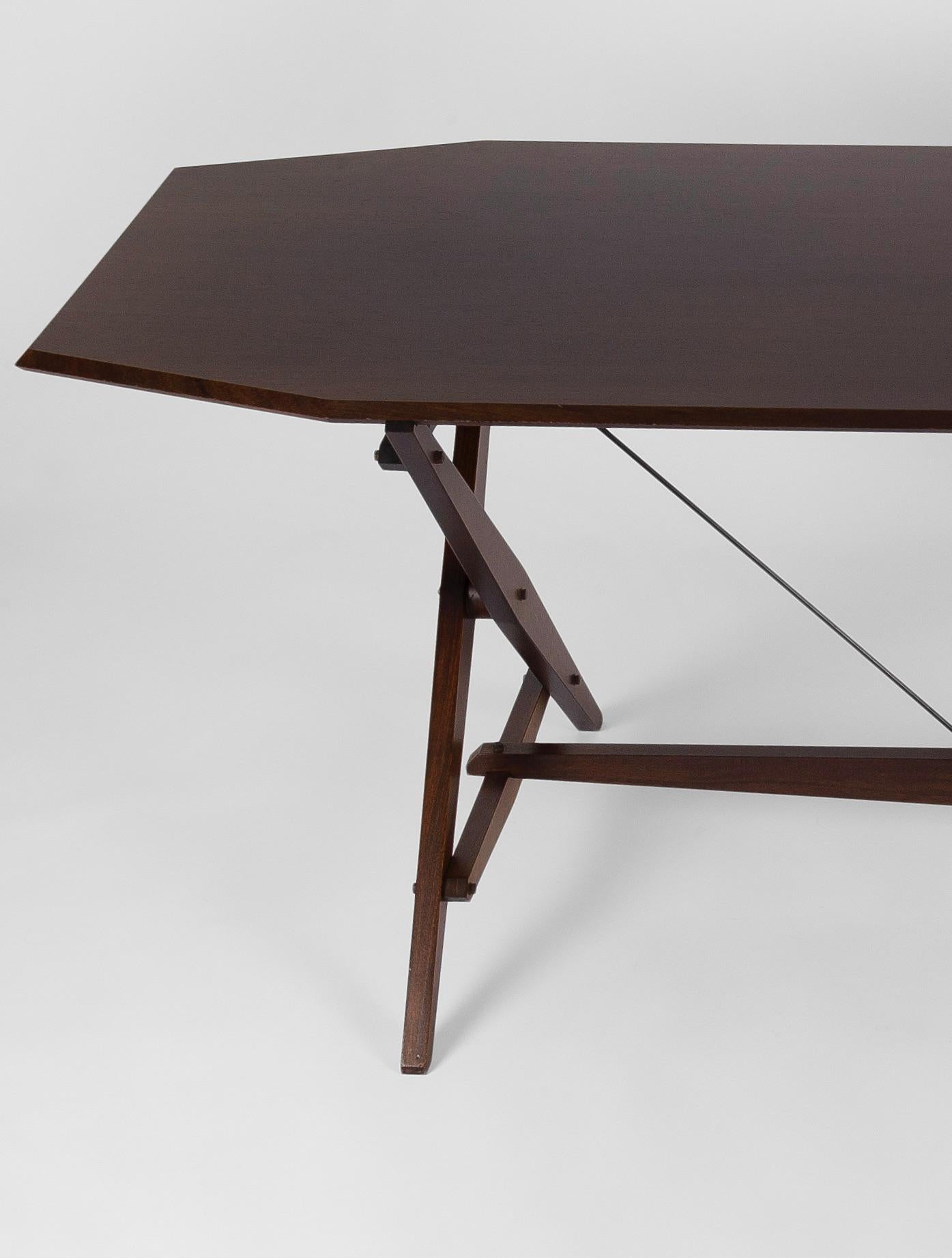 Rare Mahogany 'TL2' Cavalletto Table / Desk by Franco Albini for Poggi, Italy For Sale 2