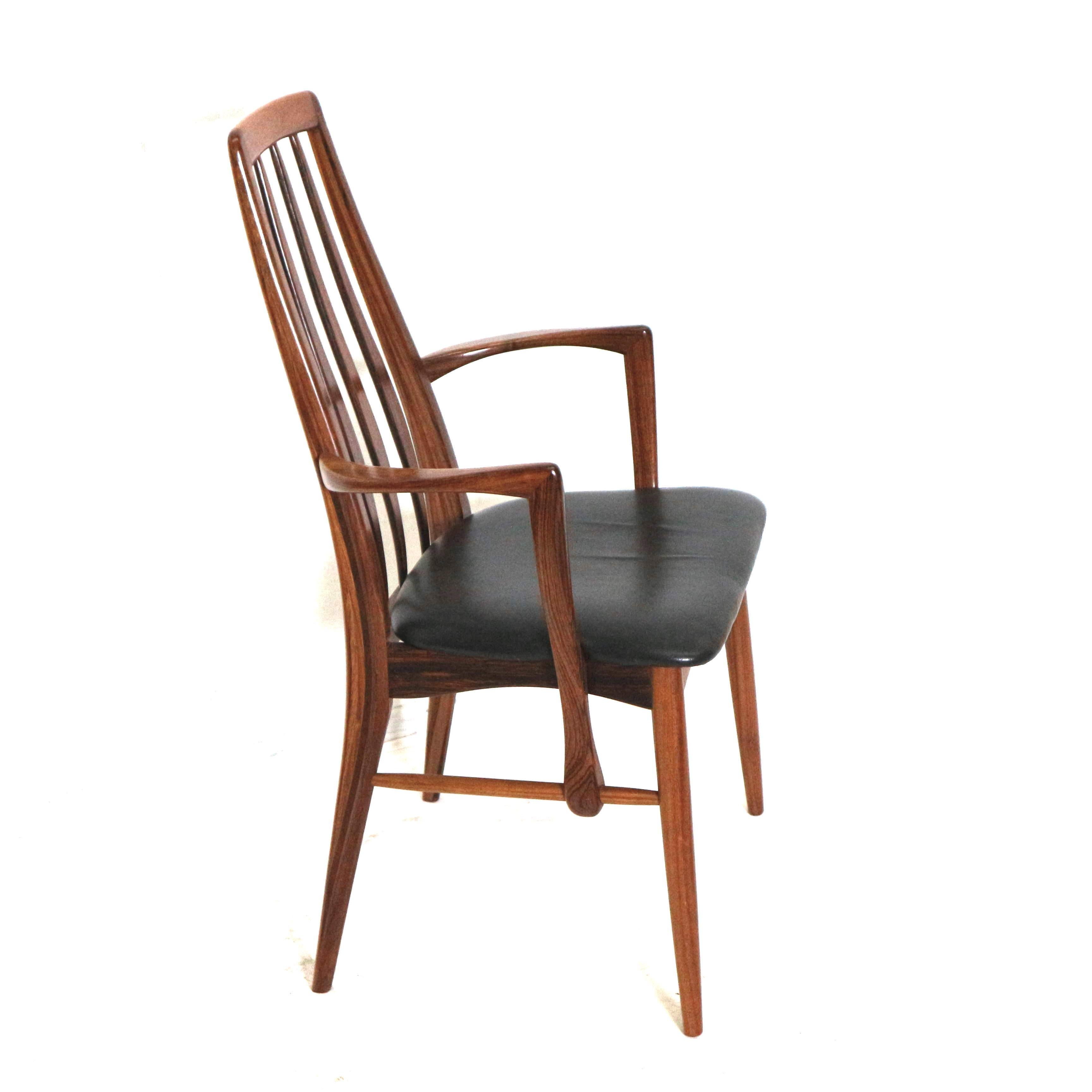 Rare rosewood chair / armchair by Niels Koefoed for Koefoeds Hornslet.

Dimensions:
Backrest height: 96 cm
Seat height: 46 cm
Width: 53 cm
Depth: 56 cm
Armrest height: 65.5 cm

The chair has traces of use that match the age.